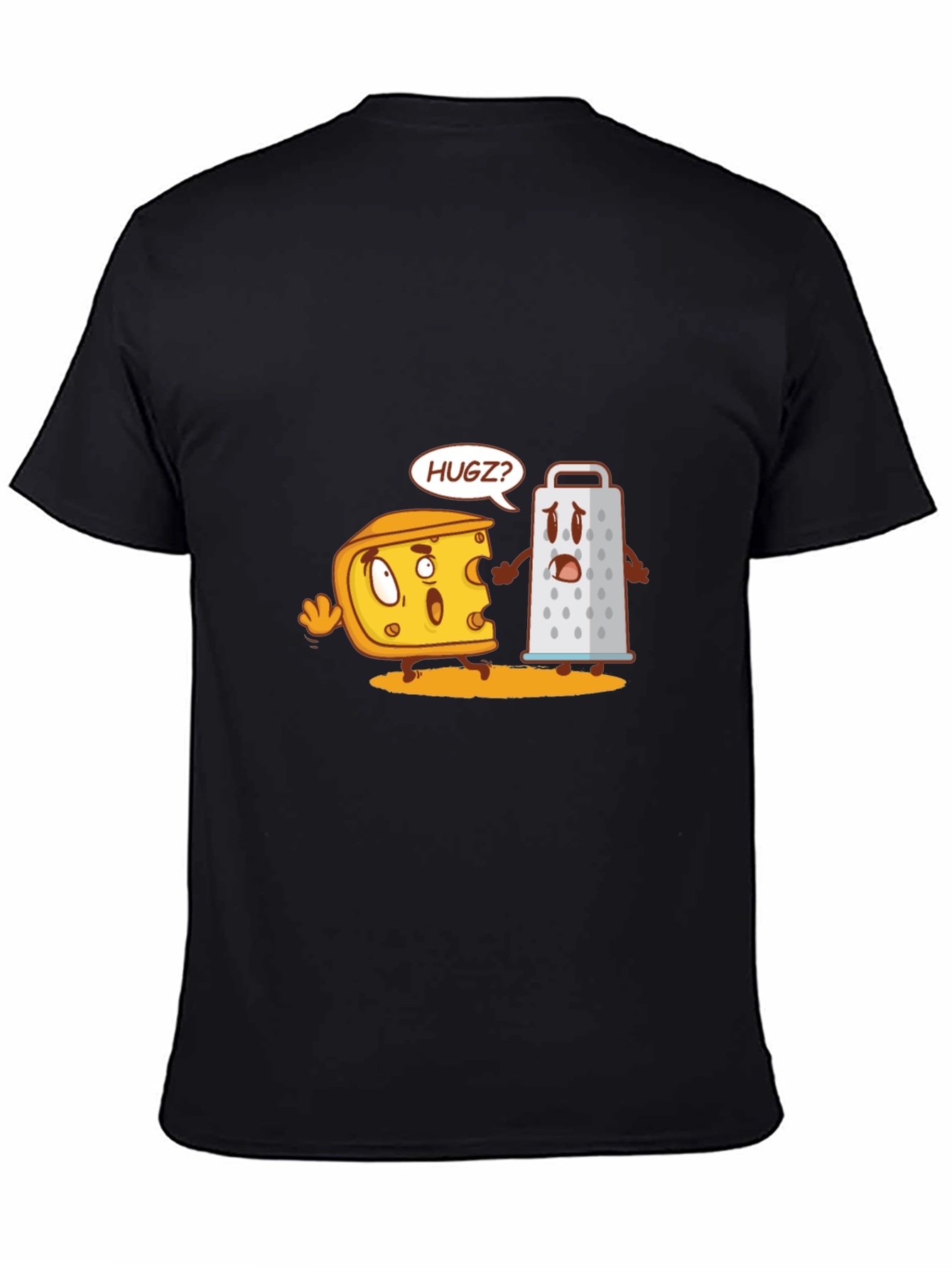 Black Funny Cheese Hug T-Shirt view 4