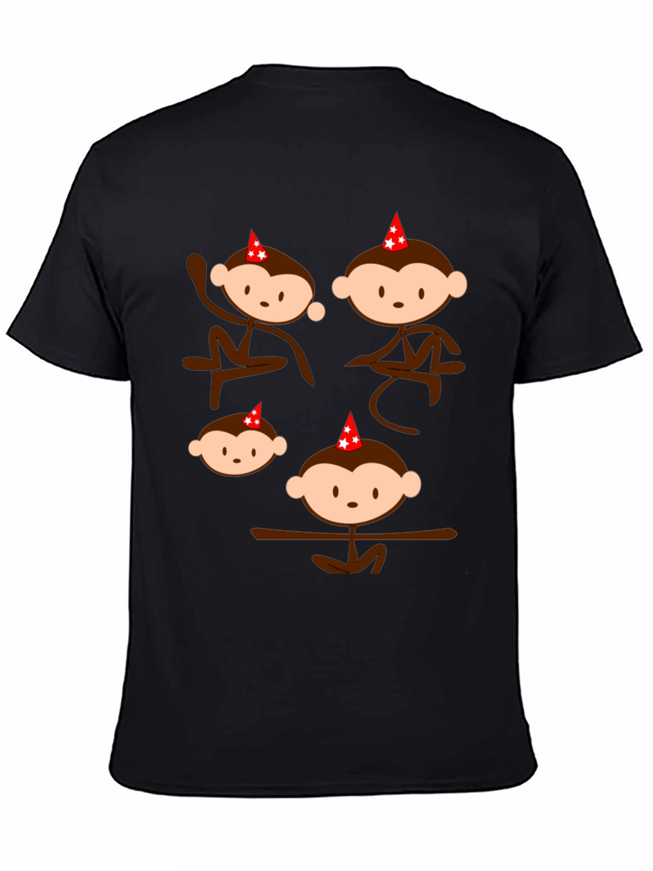 Black Monkey Birthday Party T-Shirt view 4