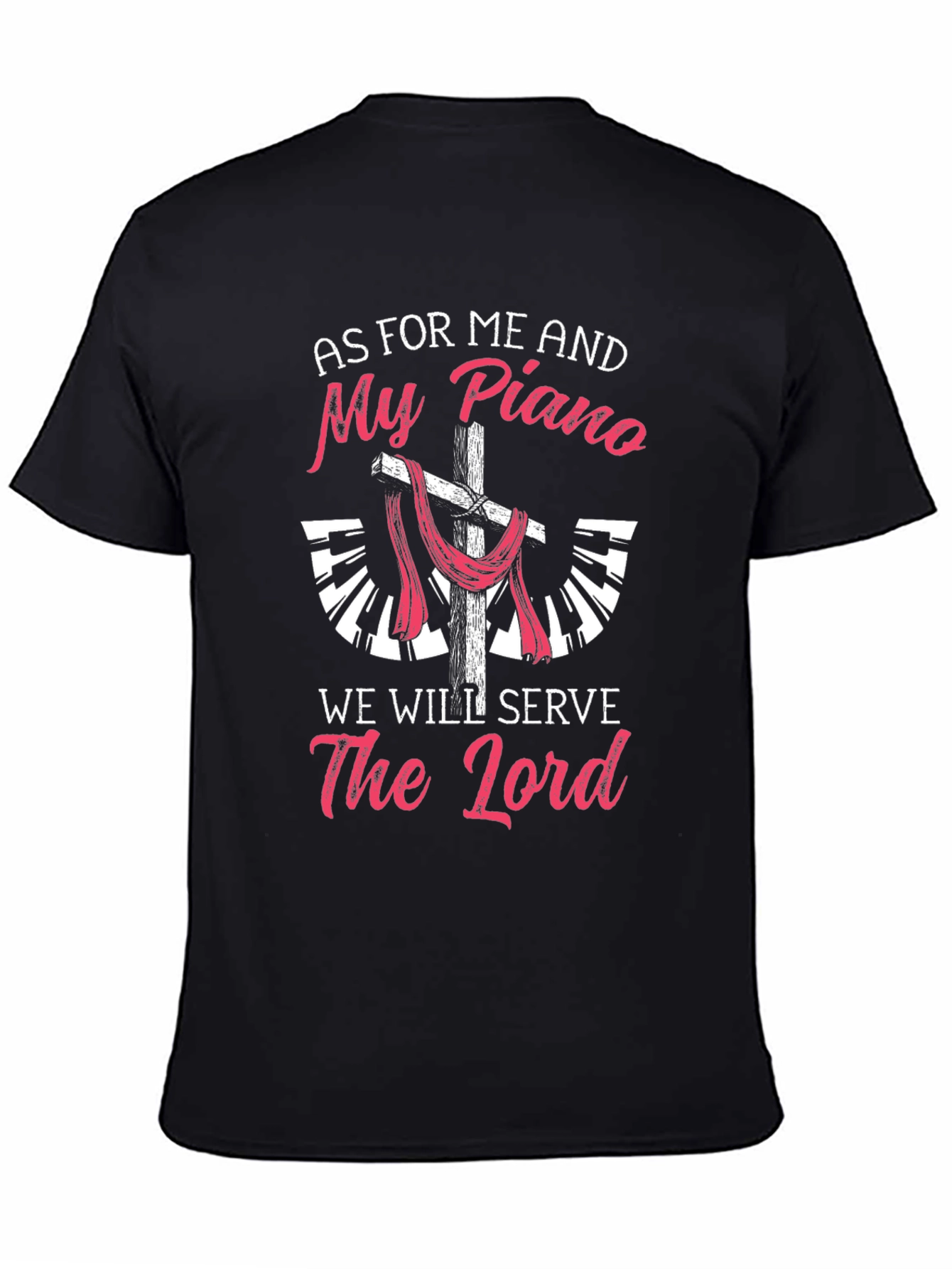 Black Piano & Faith T-Shirt - Christian Musician Tee view 4