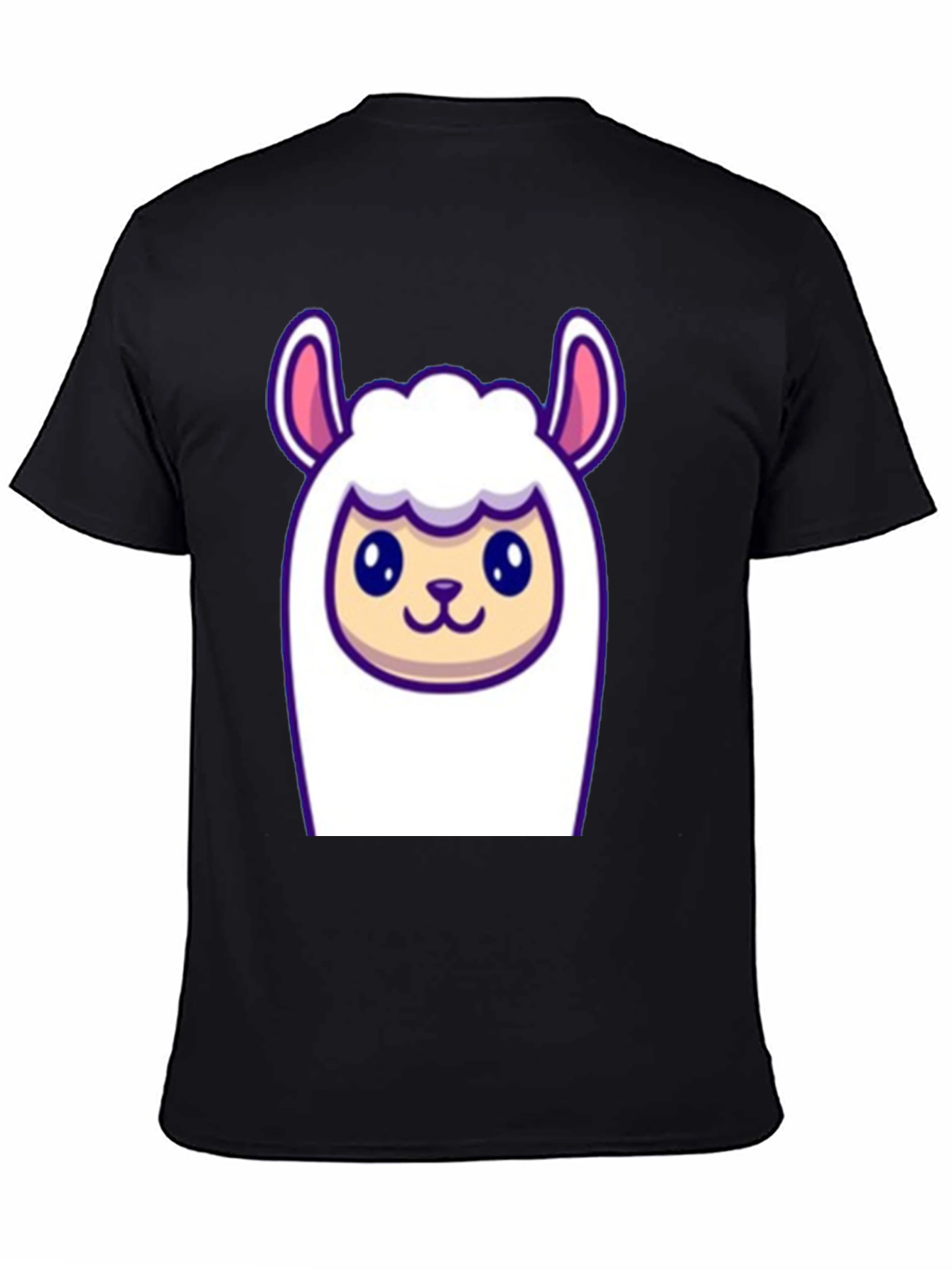Black Cute Llama Graphic Tee - Soft Black T-Shirt view 4