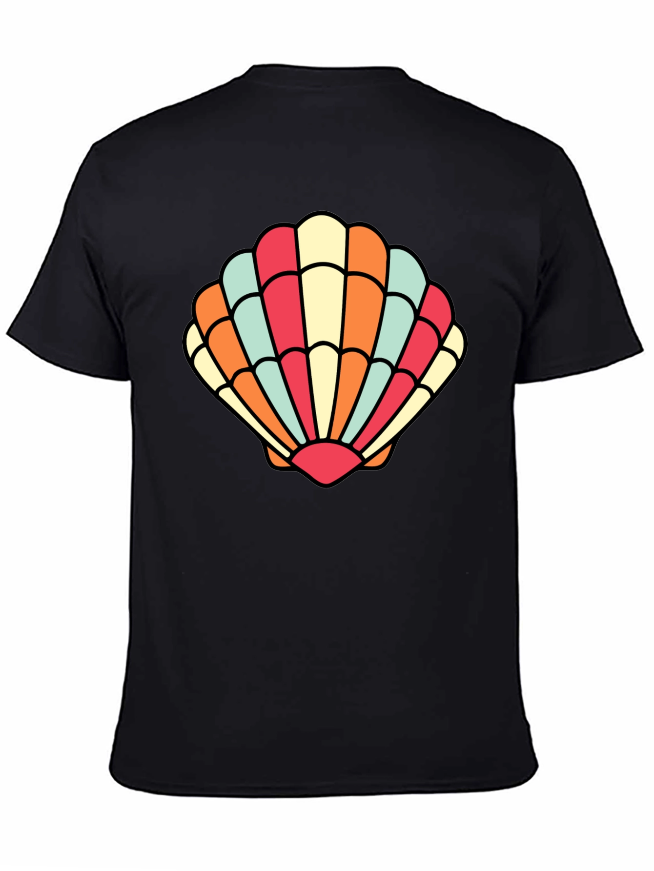 Black Seashell Graphic Tee - Retro Summer Style view 4