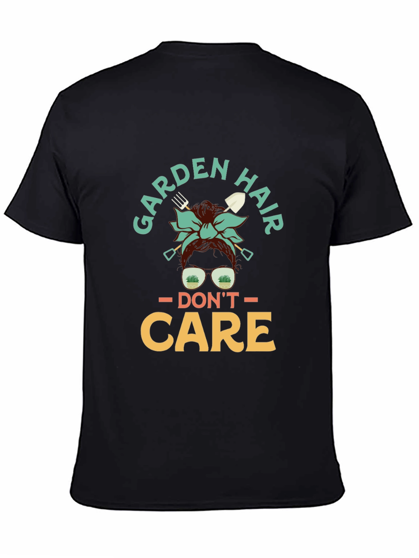 Black Garden Hair Don't Care T-Shirt view 4