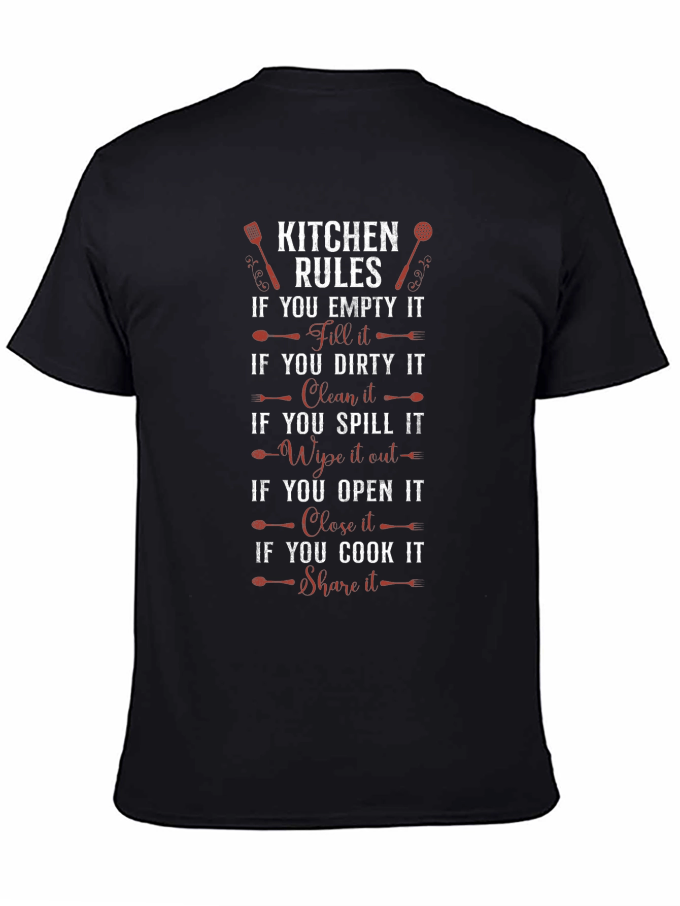 Black Kitchen Rules Graphic T-Shirt view 4