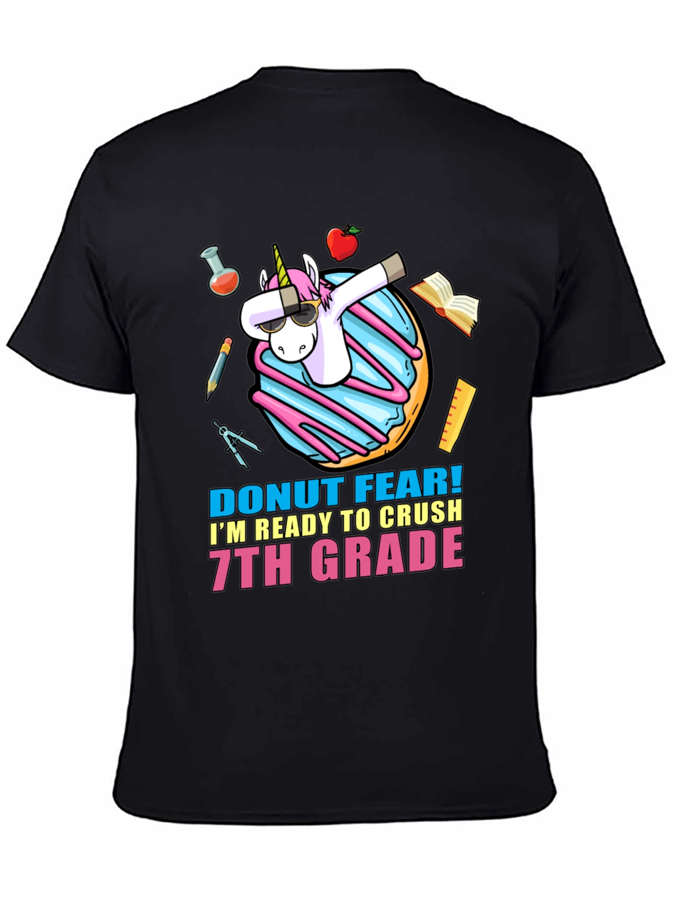 Black Donut Fear 7th Grade T-Shirt view 4