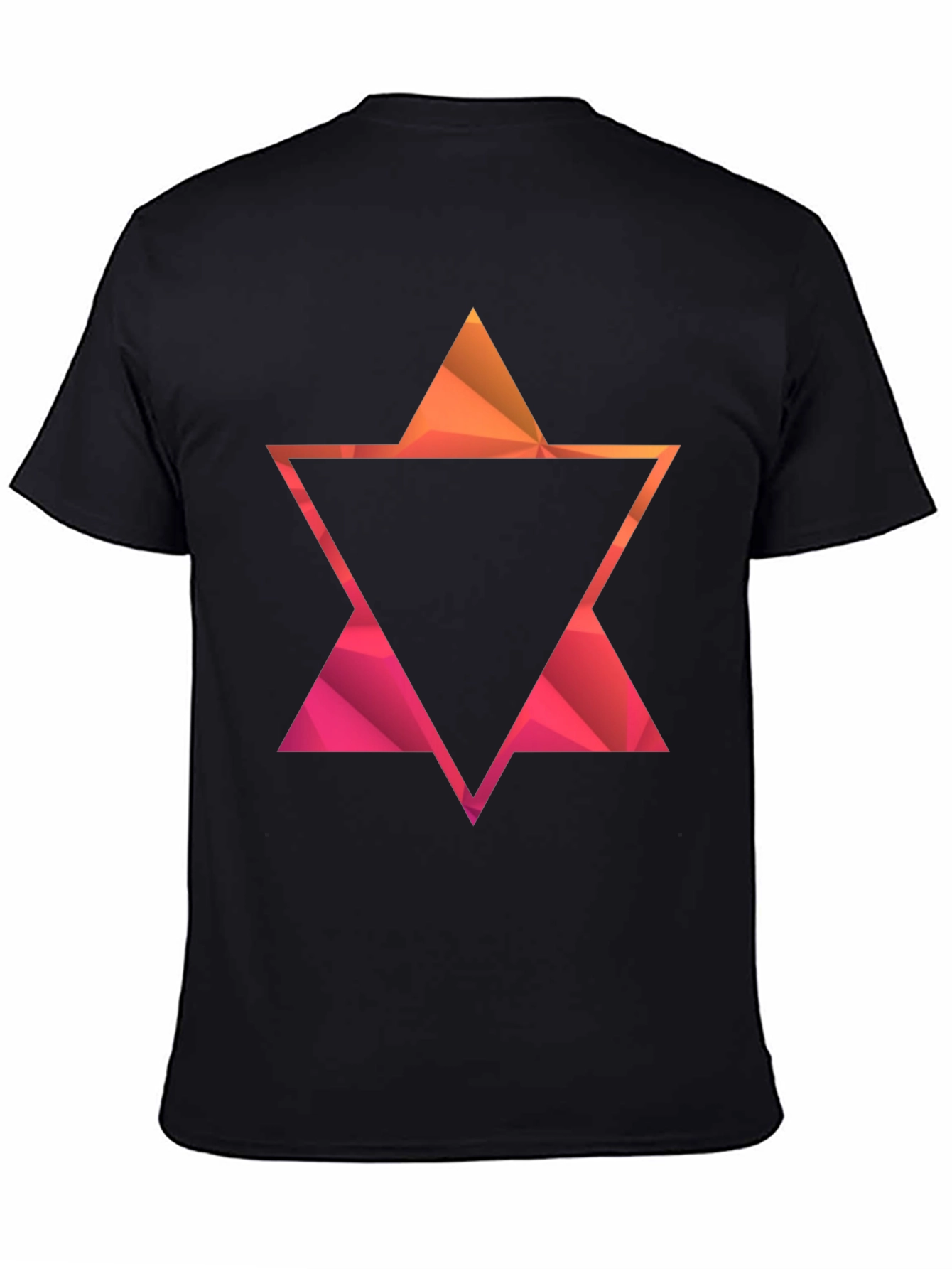 Black Geometric Star Graphic Tee - Modern Casual Style view 4