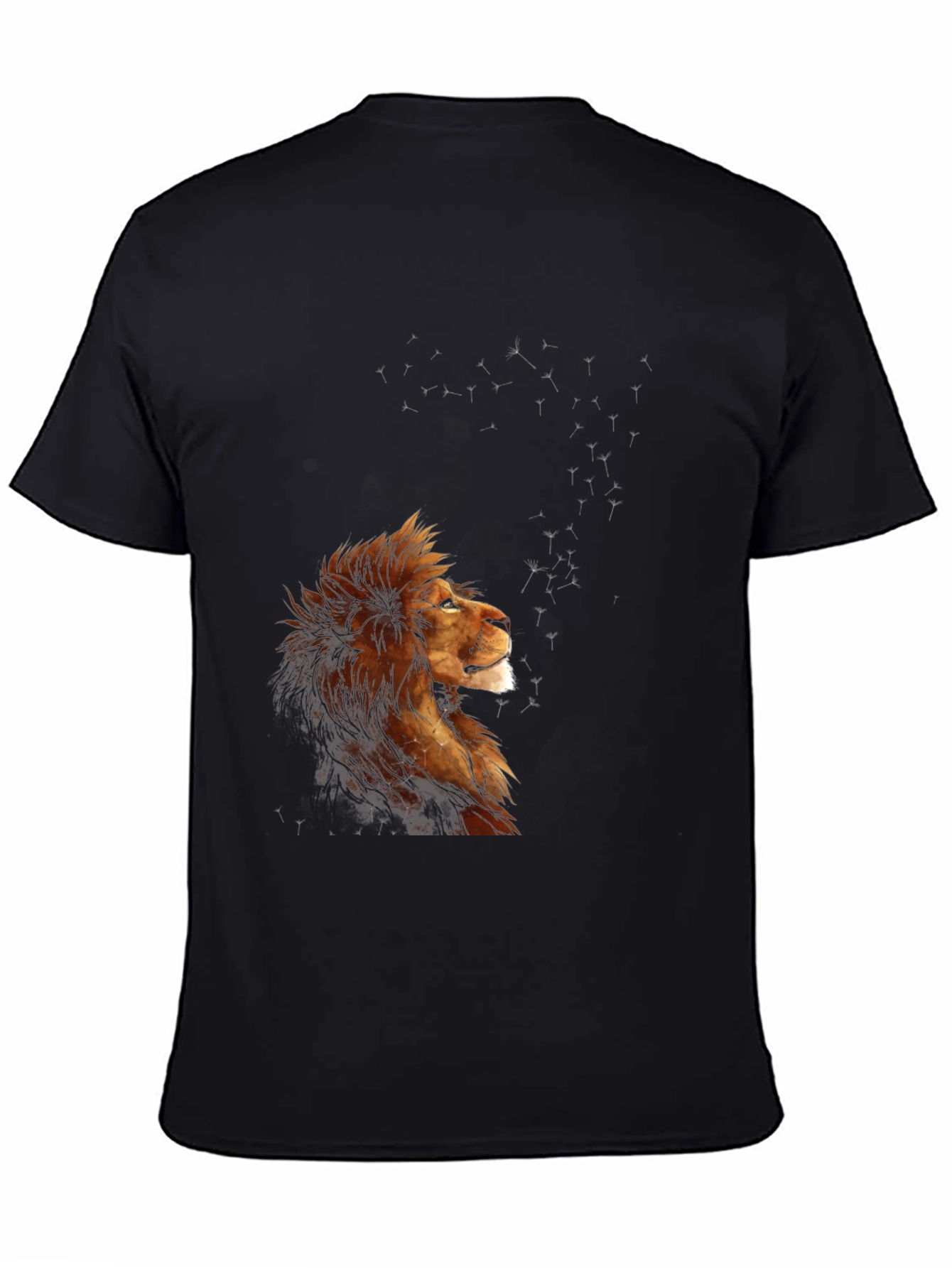 Black Lion Constellation Graphic T-Shirt - Black view 4