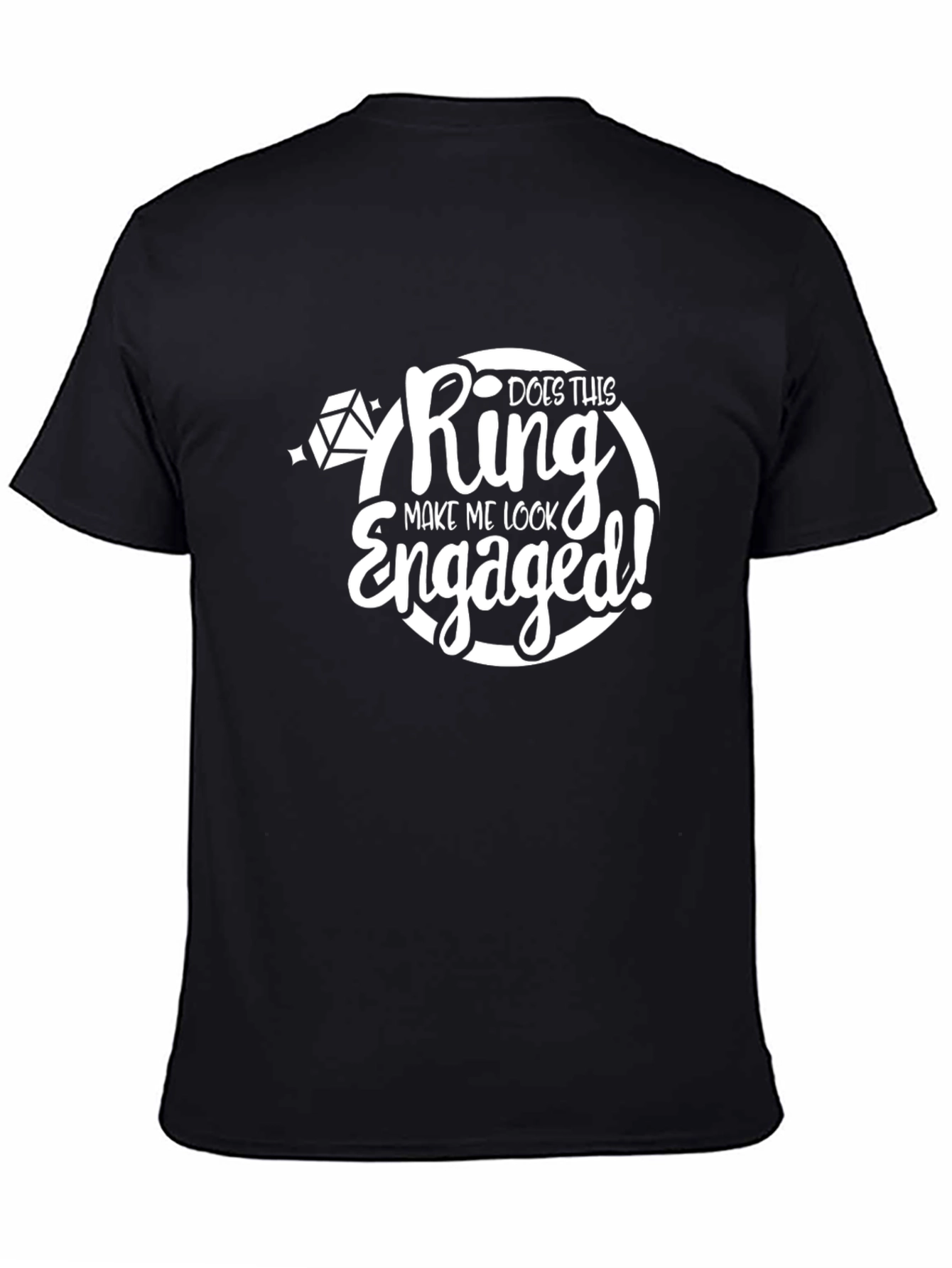 Black Engaged Graphic Tee - Funny Engagement Shirt view 4