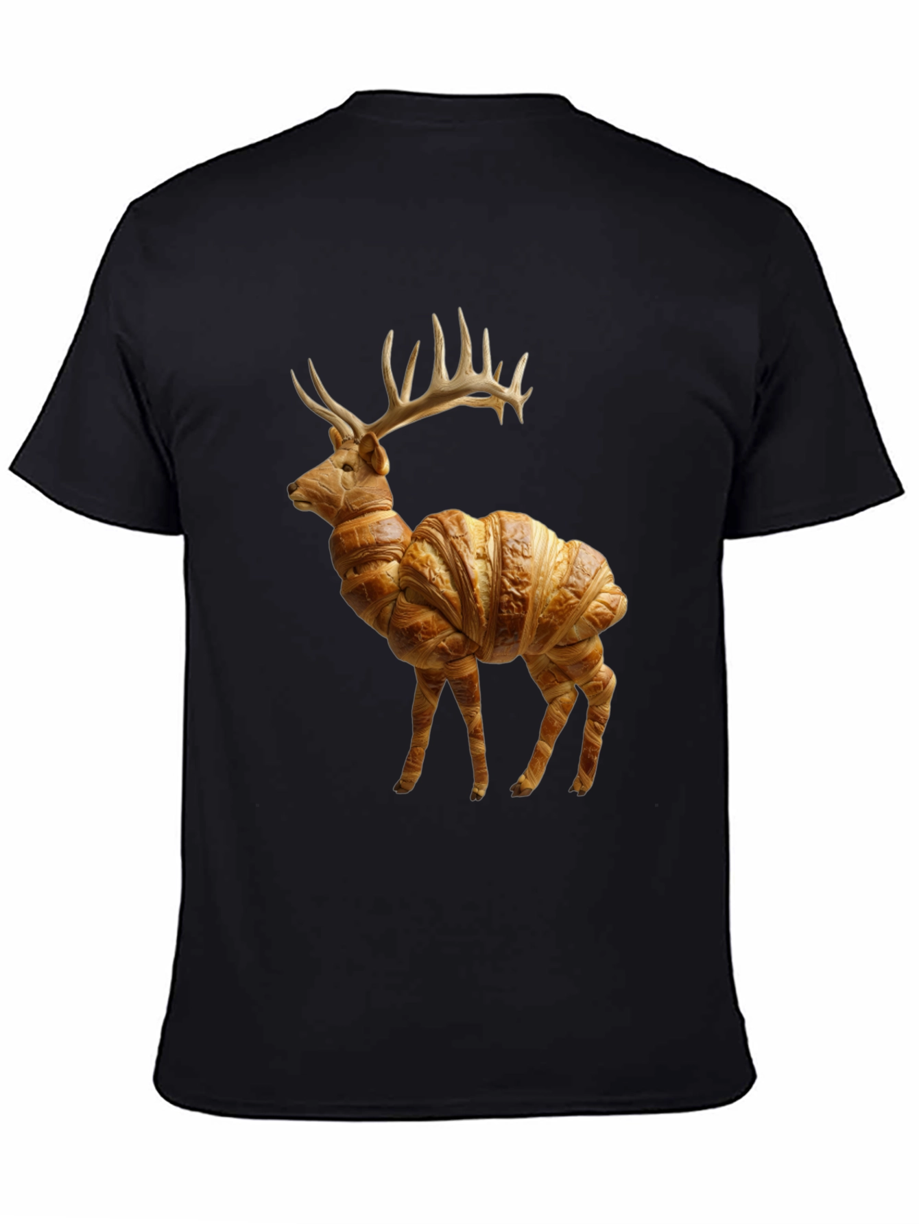 Croissant Deer T-Shirt - Unique Food Animal Tee - 4