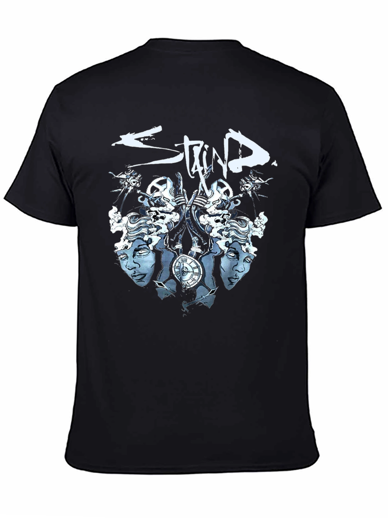 Black Staind Band Graphic T-Shirt - Black Cotton Blend view 4