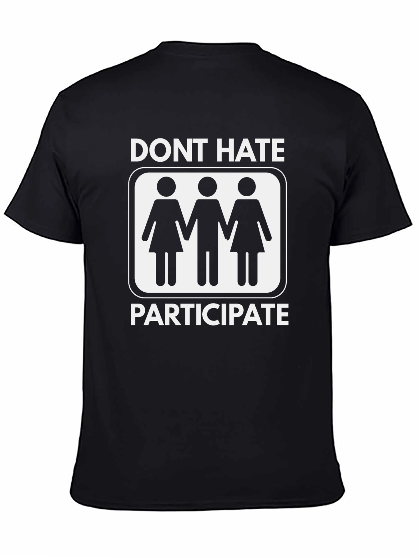 Black Dont Hate Participate Graphic T-Shirt - Black view 4