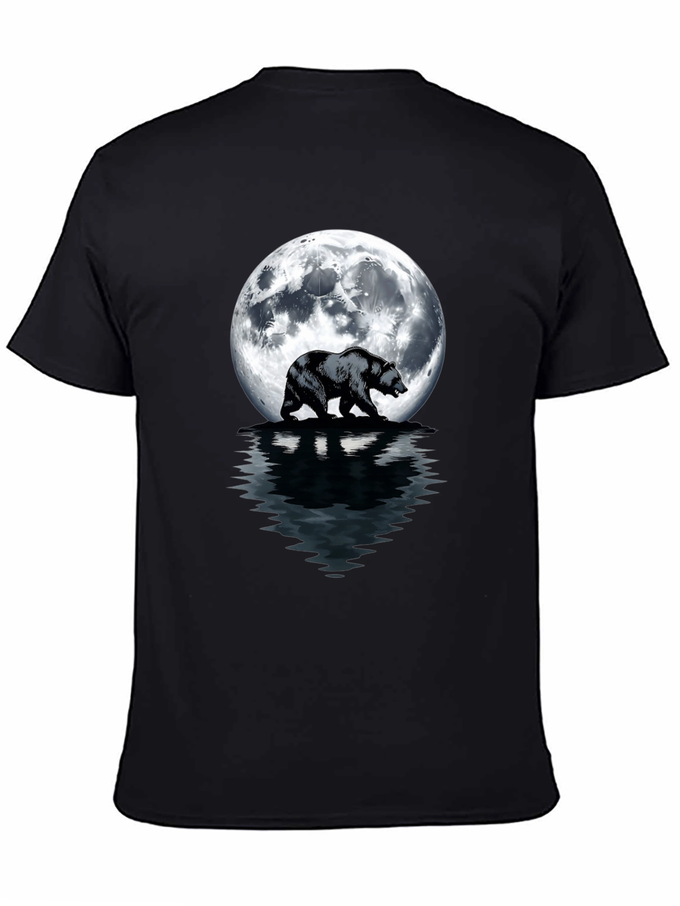 Bear Moon T-Shirt - Men's Black Graphic Tee - 4