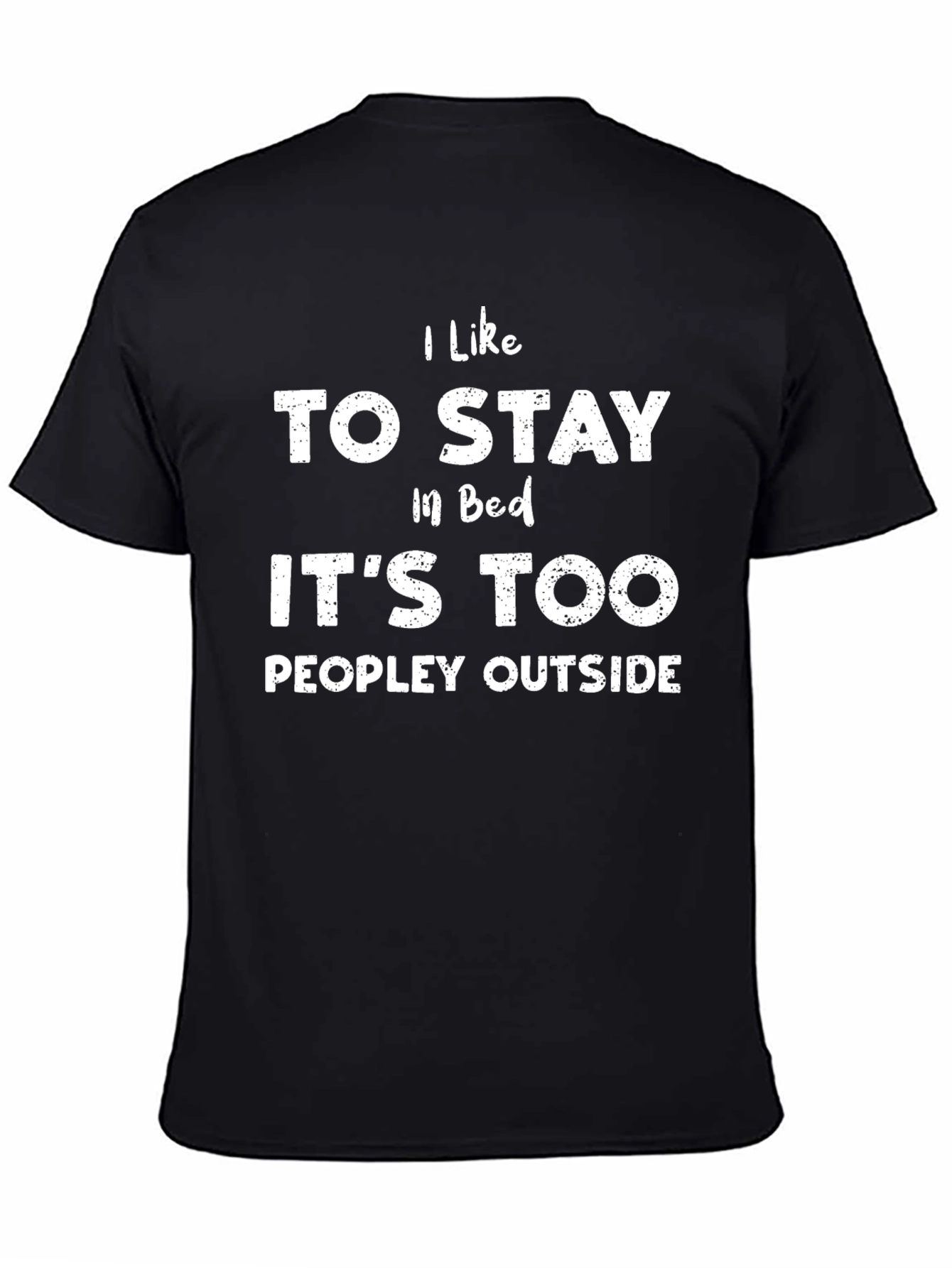Black I Like to Stay in Bed Funny Slogan T-Shirt view 4