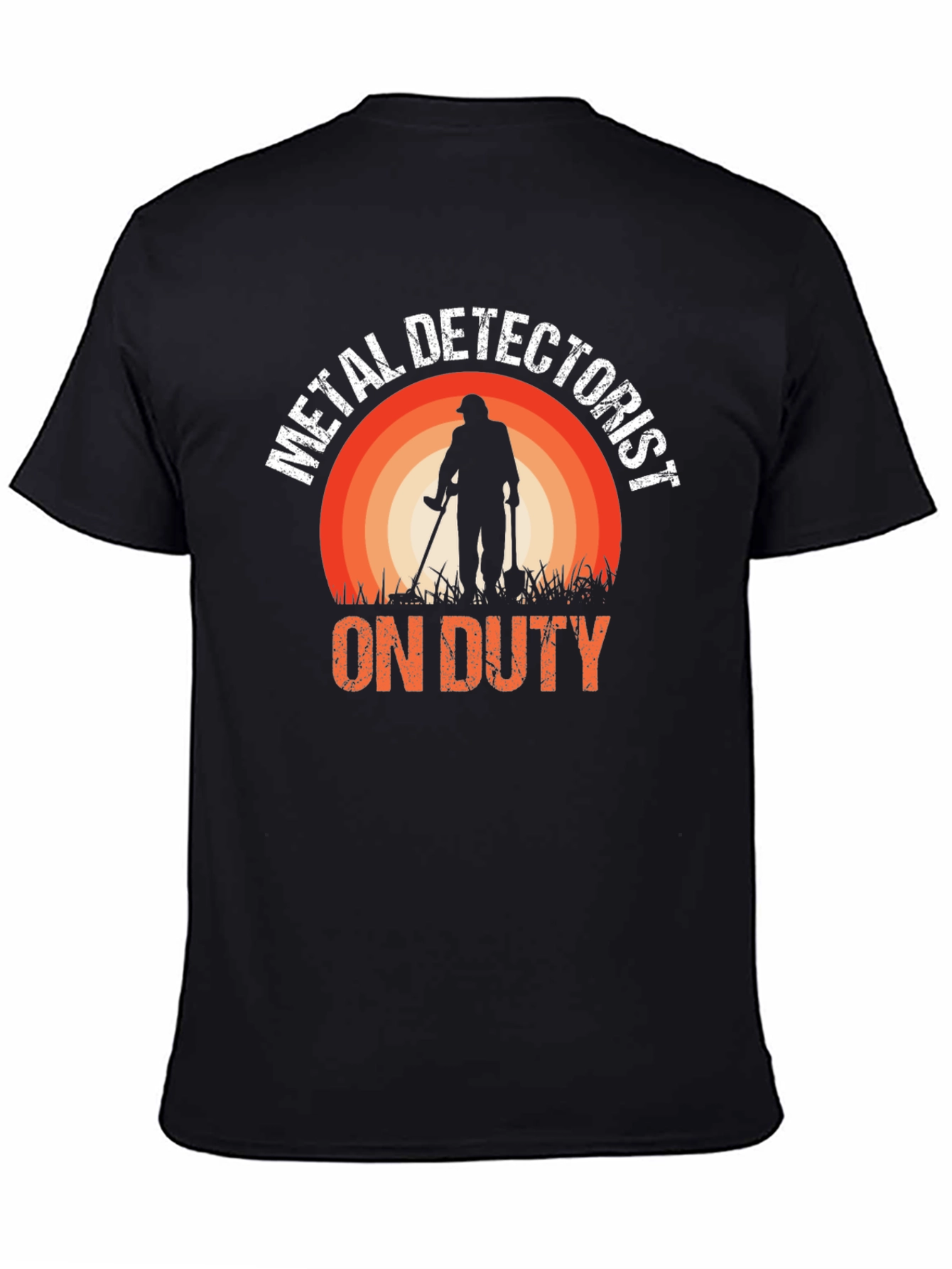Black Metal Detectorist On Duty T-Shirt - Black view 4