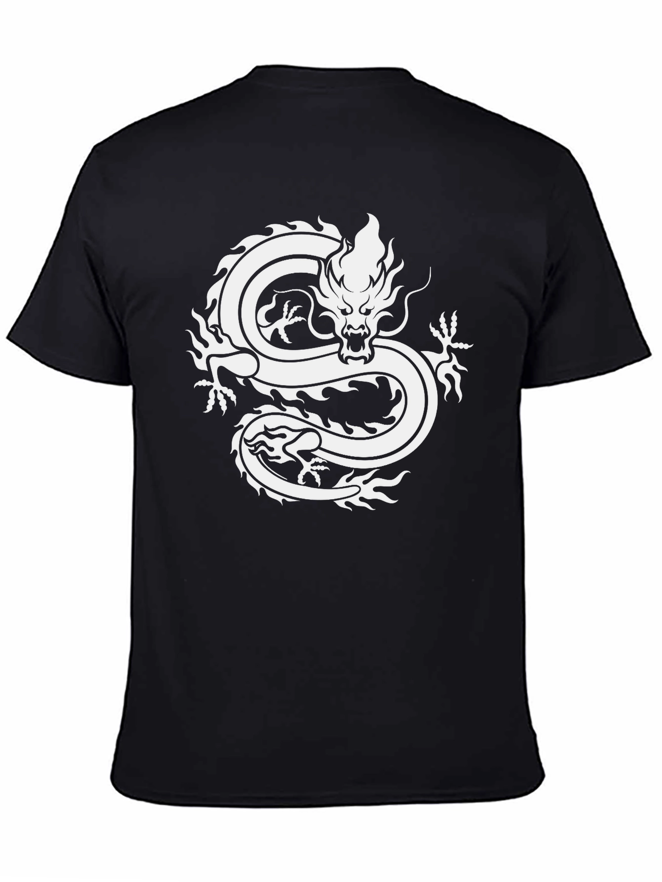 Black Dragon Graphic Tee - Stylish Black Cotton T-Shirt view 4