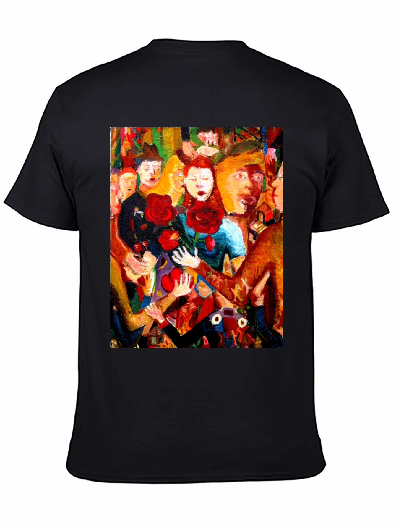 Black Expressionist Painting Graphic Tee view 4