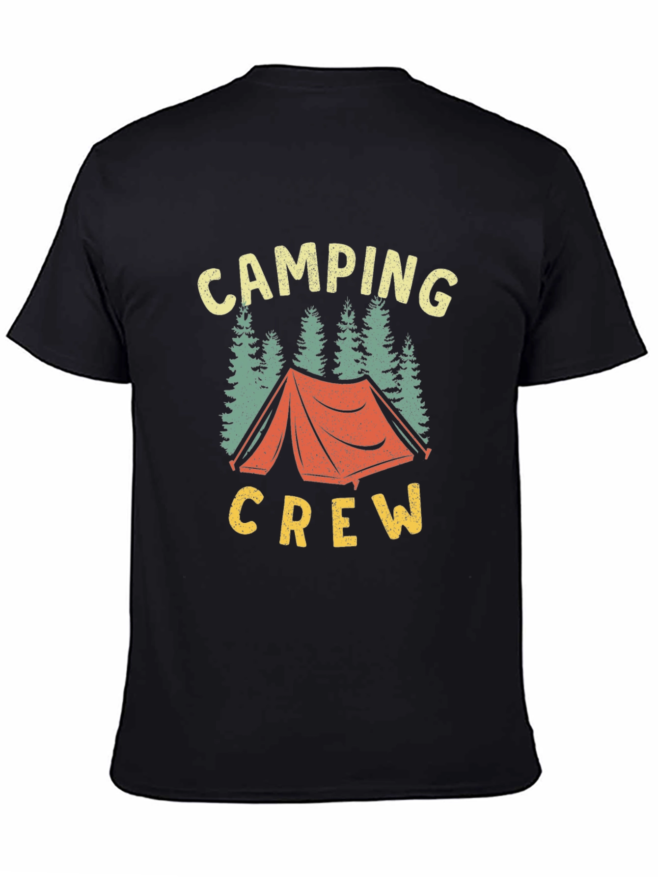 Black Camping Crew Graphic Tee - Black Cotton view 4