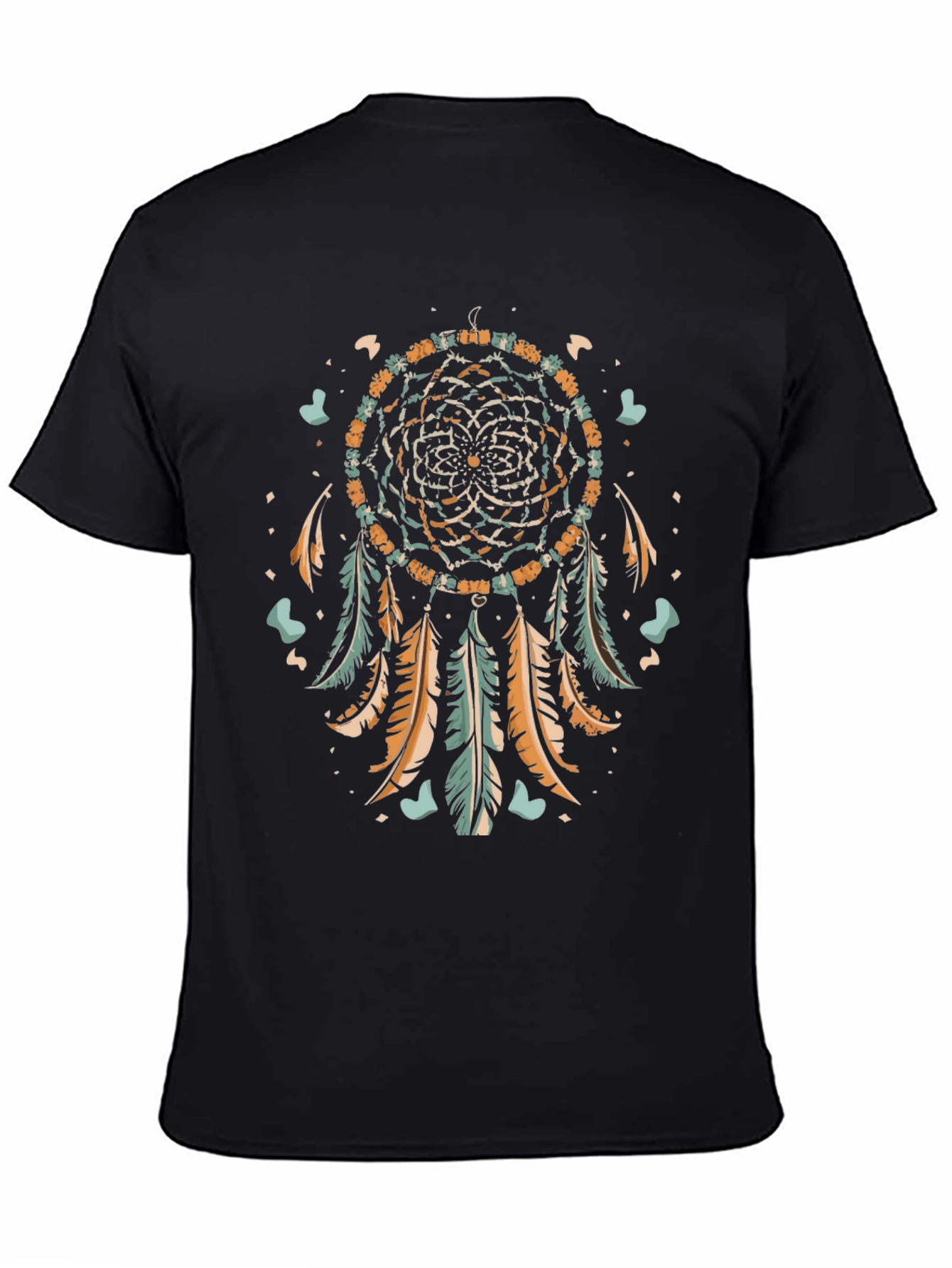 Black Dreamcatcher Graphic Tee - Black Cotton Shirt view 4