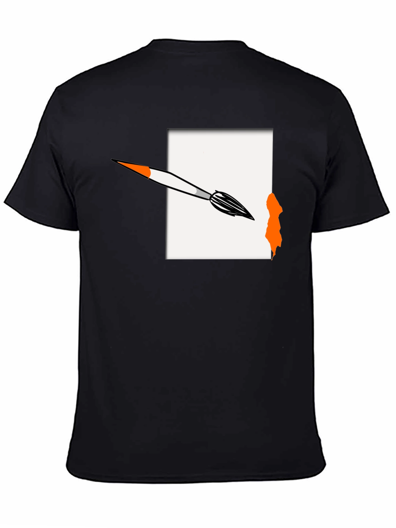 Black Artistic Brushstroke Graphic Tee view 4