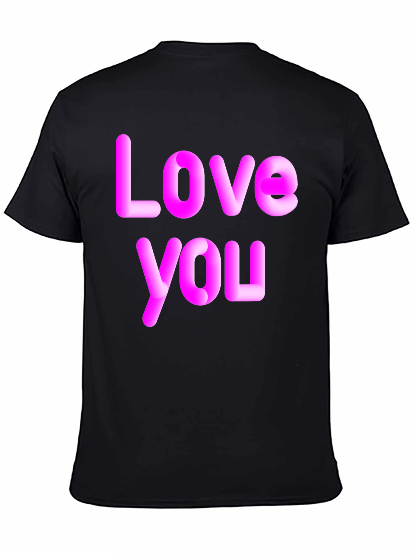 Black Love You Graphic Black T-Shirt view 4