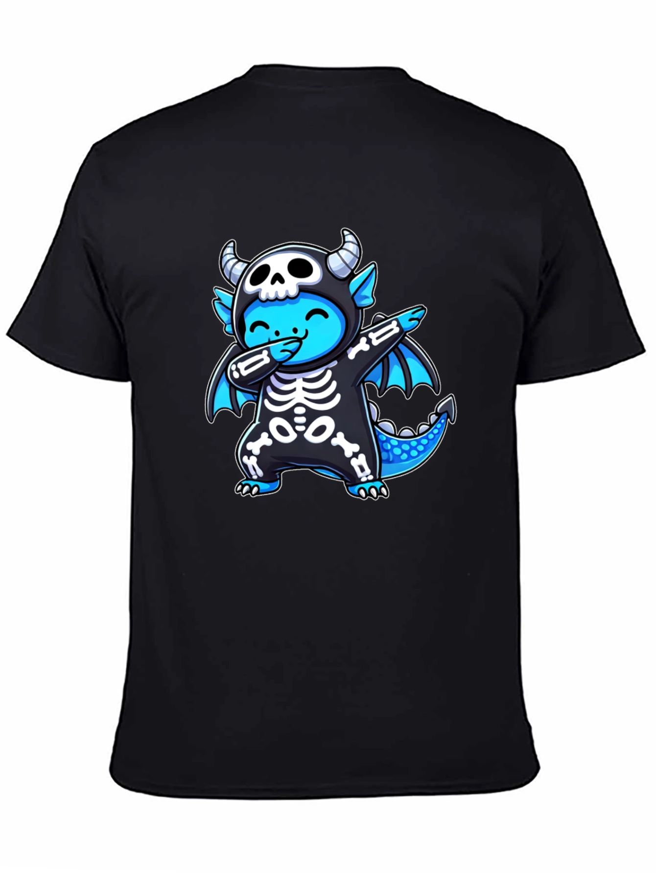 Black Dabbing Dragon Halloween T-Shirt view 4
