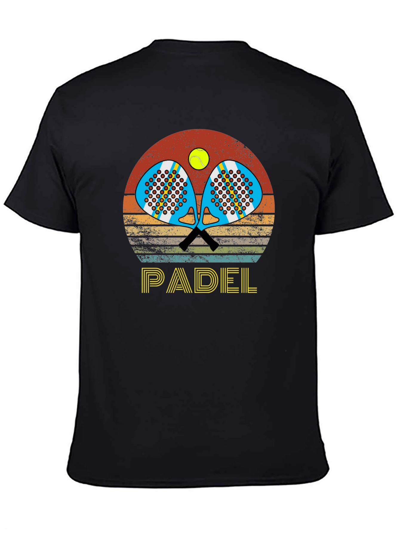 Black Retro Padel T-Shirt: Vintage Sportswear view 4