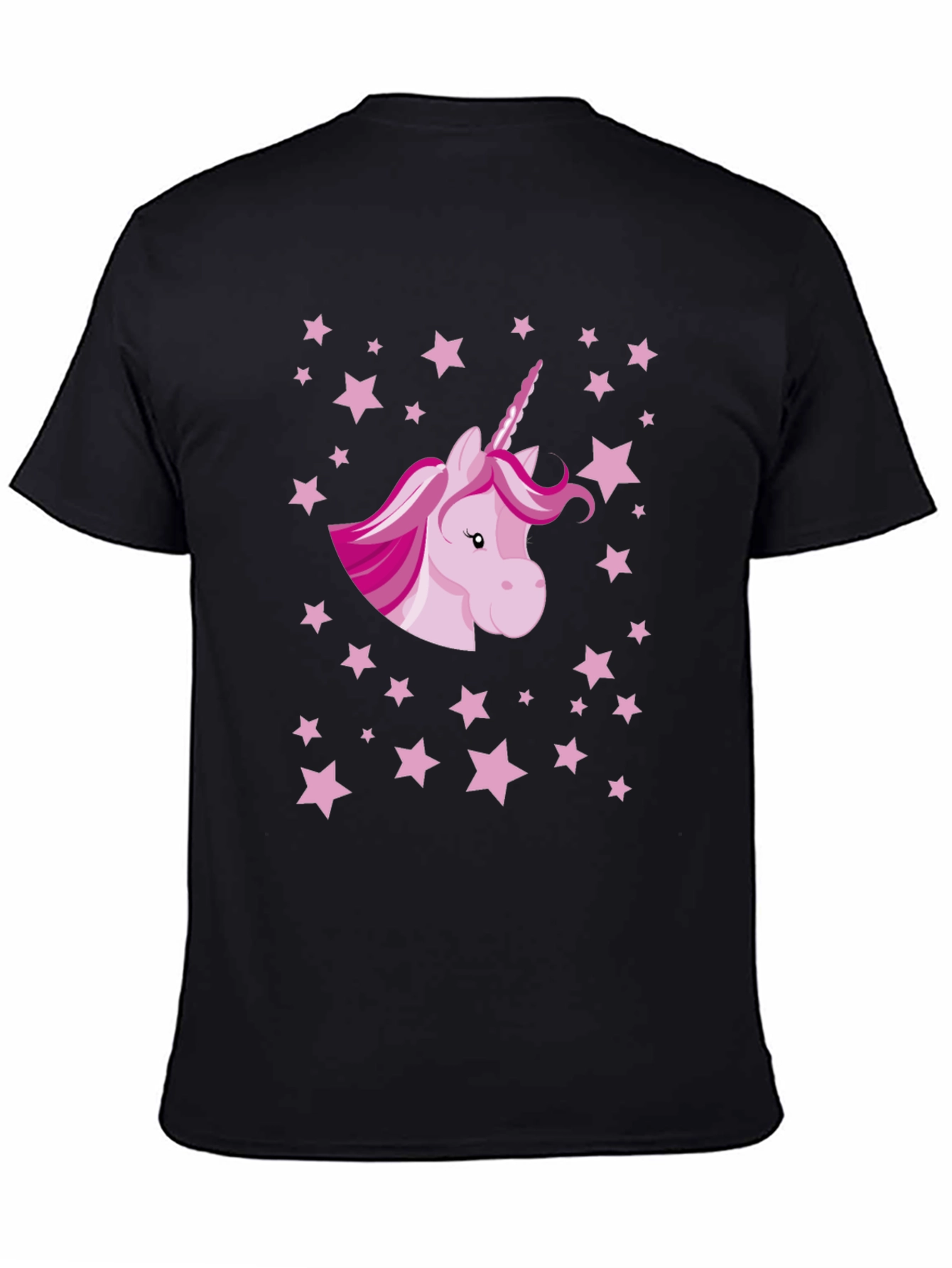 Black Unicorn Starry Night Graphic Tee - Black Cotton T-Shirt view 4