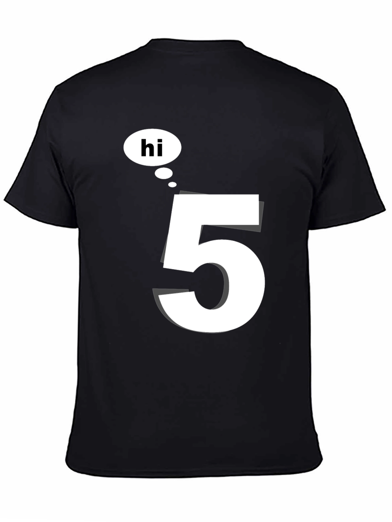 Black Hi 5 Black T-Shirt - Casual Wear view 4