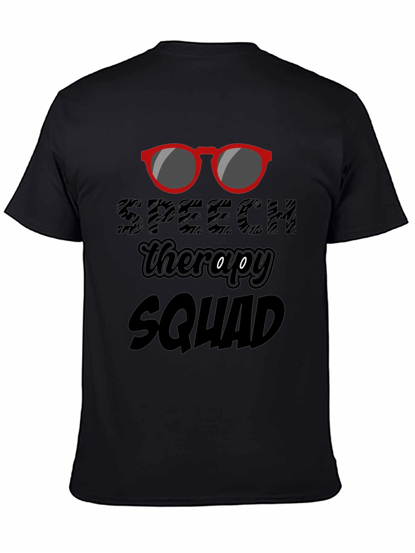 Black Speech Therapy Squad Black T-Shirt view 4