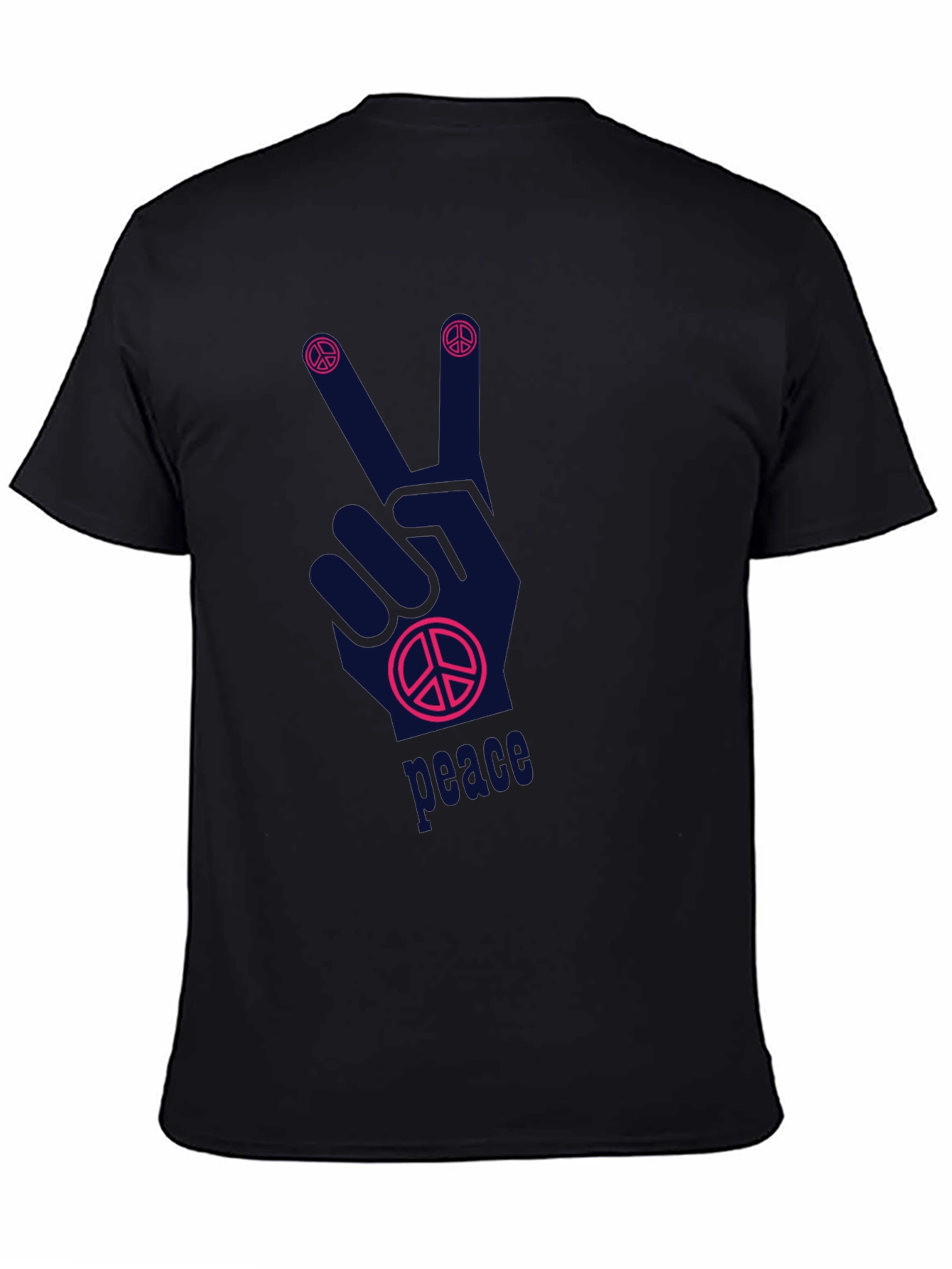 Black Peace Sign Graphic T-Shirt - Relaxed Fit view 4