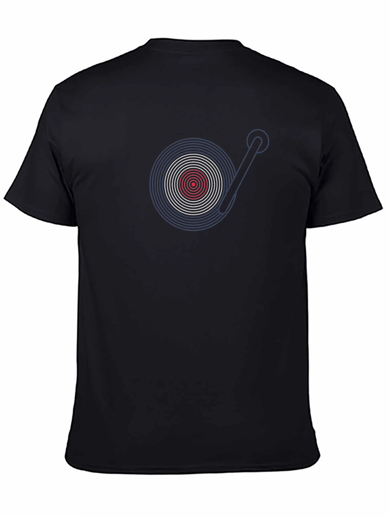 Black Groovy Record Player Graphic T-Shirt view 4