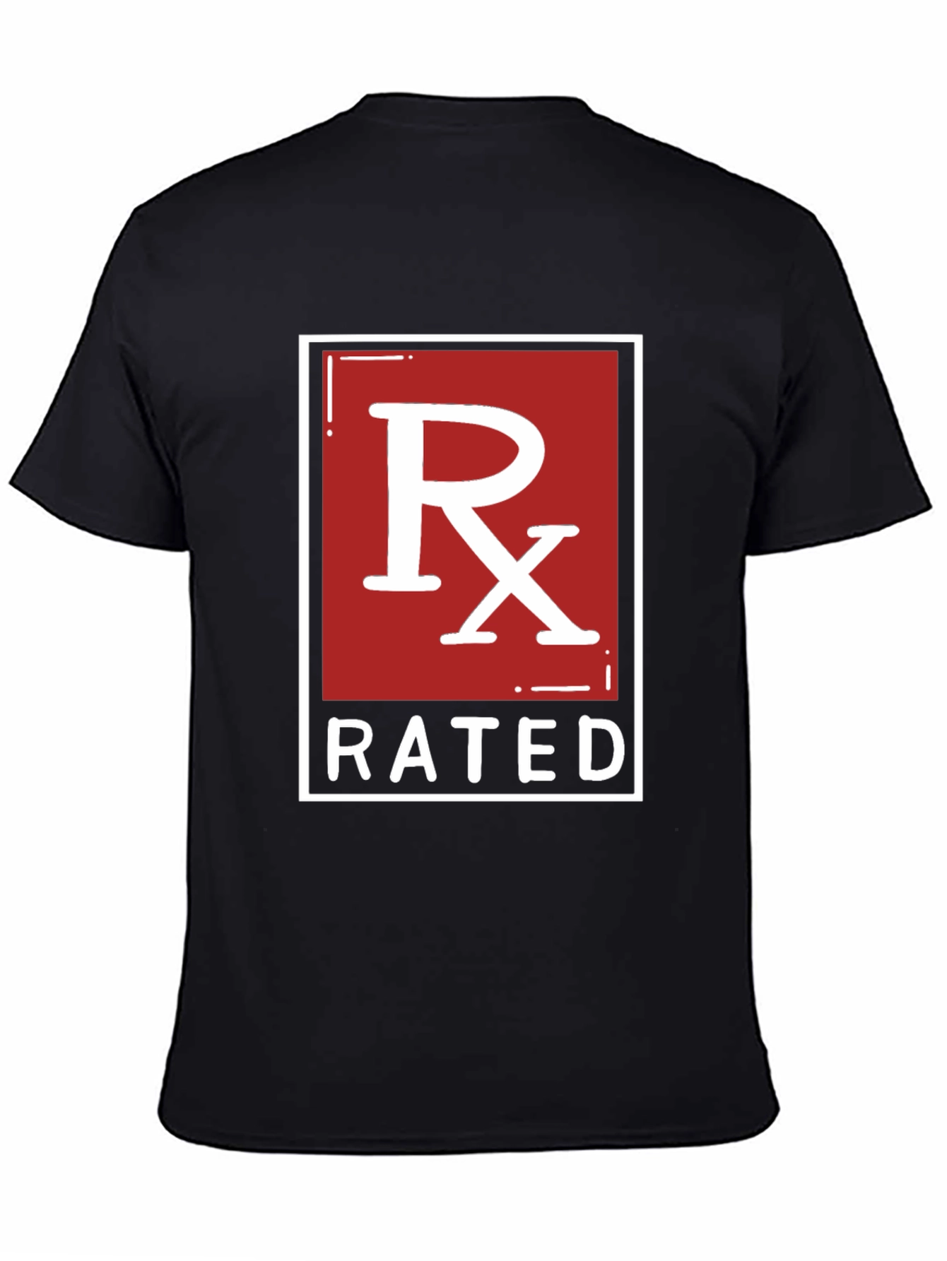 Black RX Rated Graphic Tee - Black Cotton T-Shirt view 4