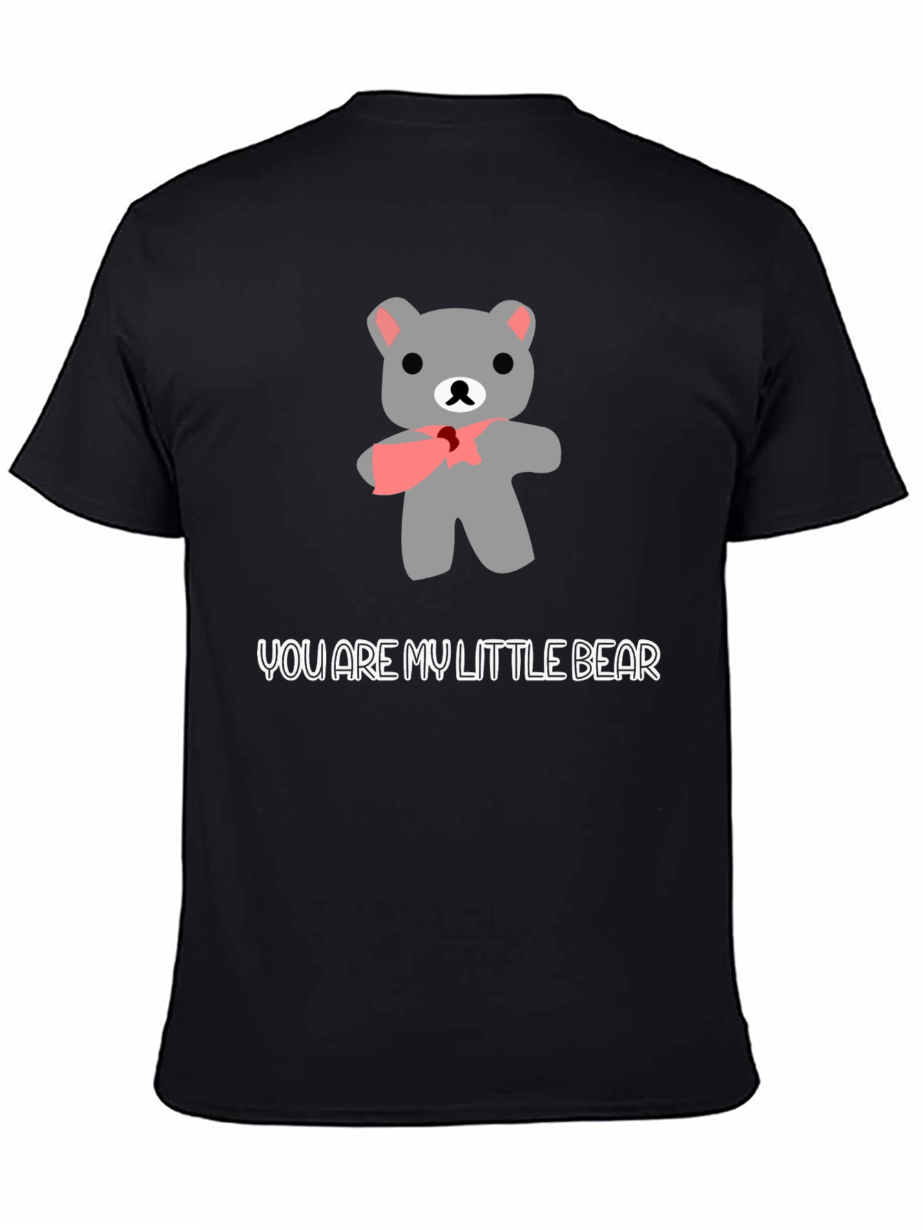 Black Cute Bear Graphic Tee - 'You Are My Little Bear' view 4