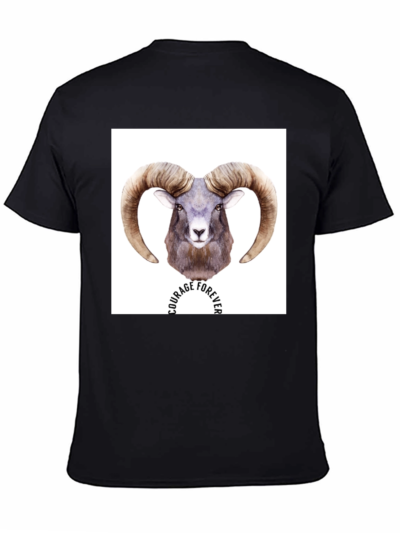 Black Courage Forever Ram Graphic T-Shirt - Black view 4