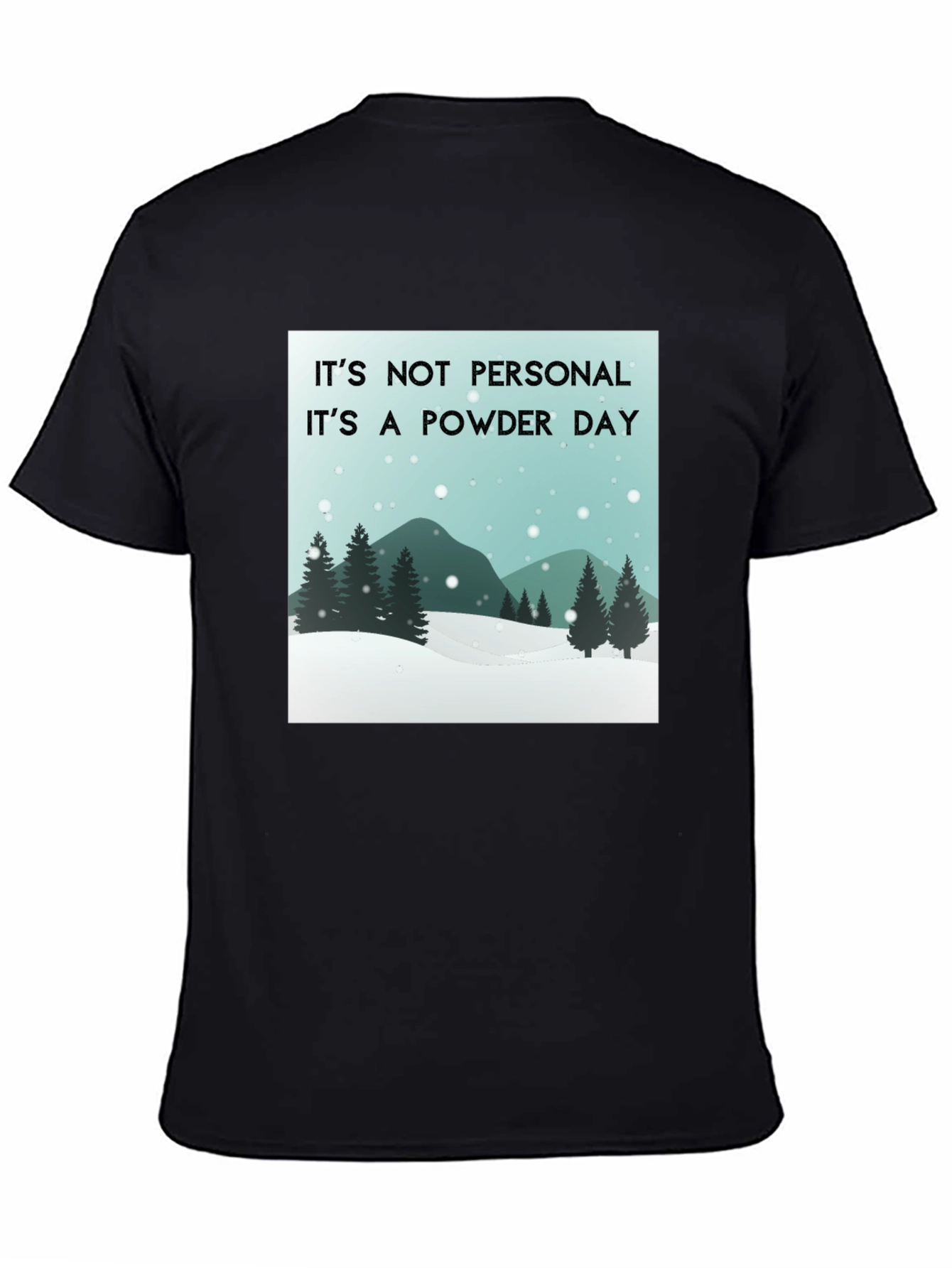 Black Powder Day Graphic Tee - Skiing Snowboarding Shirt view 4