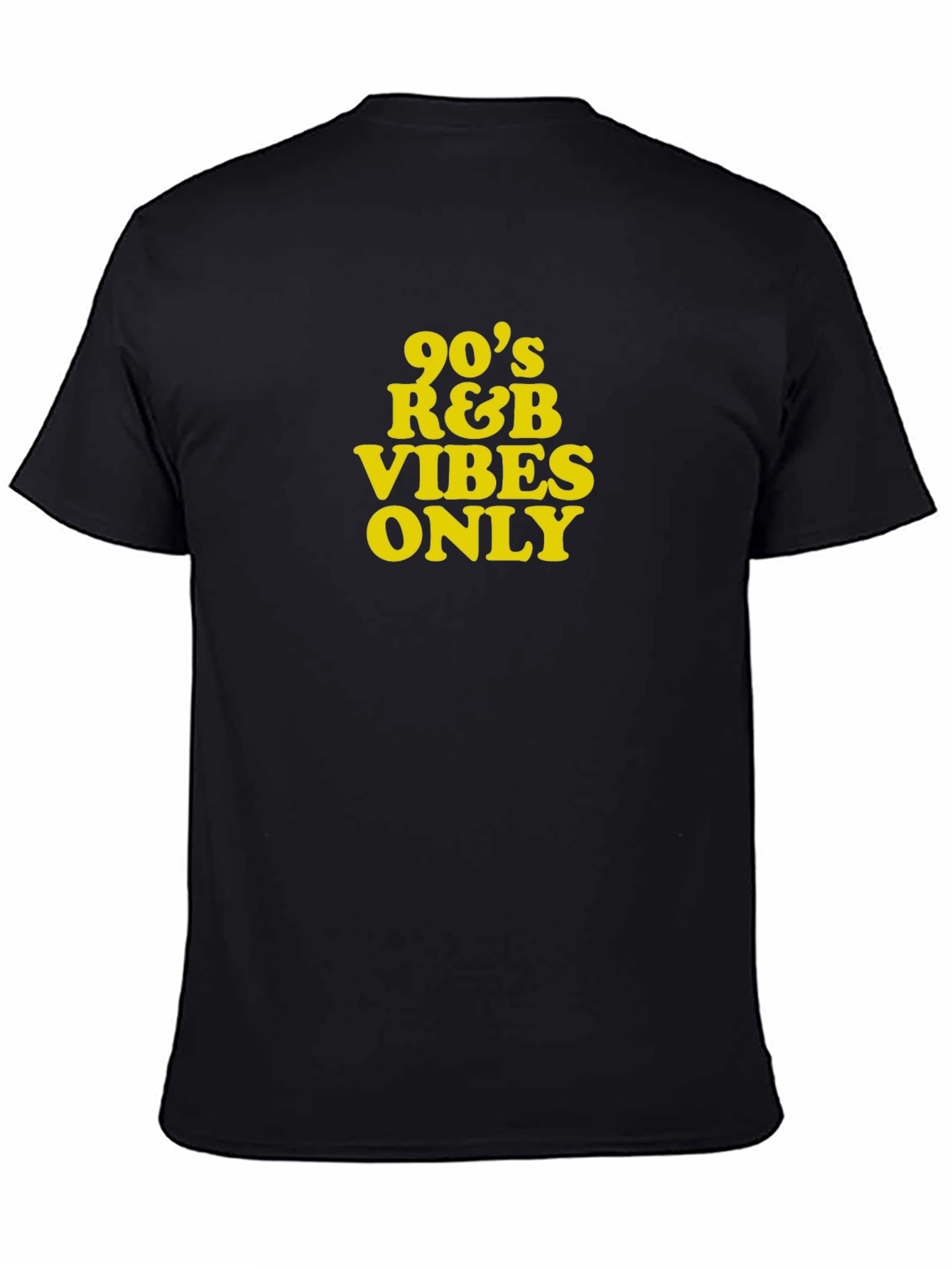 Black 90's R&B Vibes Only Black T-Shirt view 4
