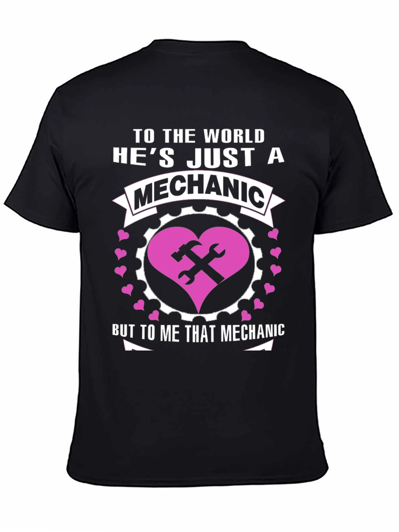 Black Mechanic Love Tee - Gift for Her view 4