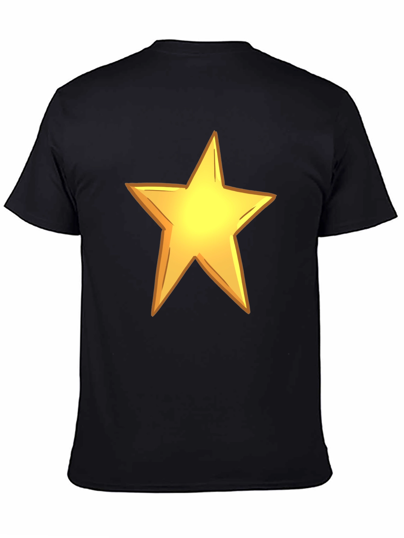 Black Bold Star Graphic Black Tee view 4