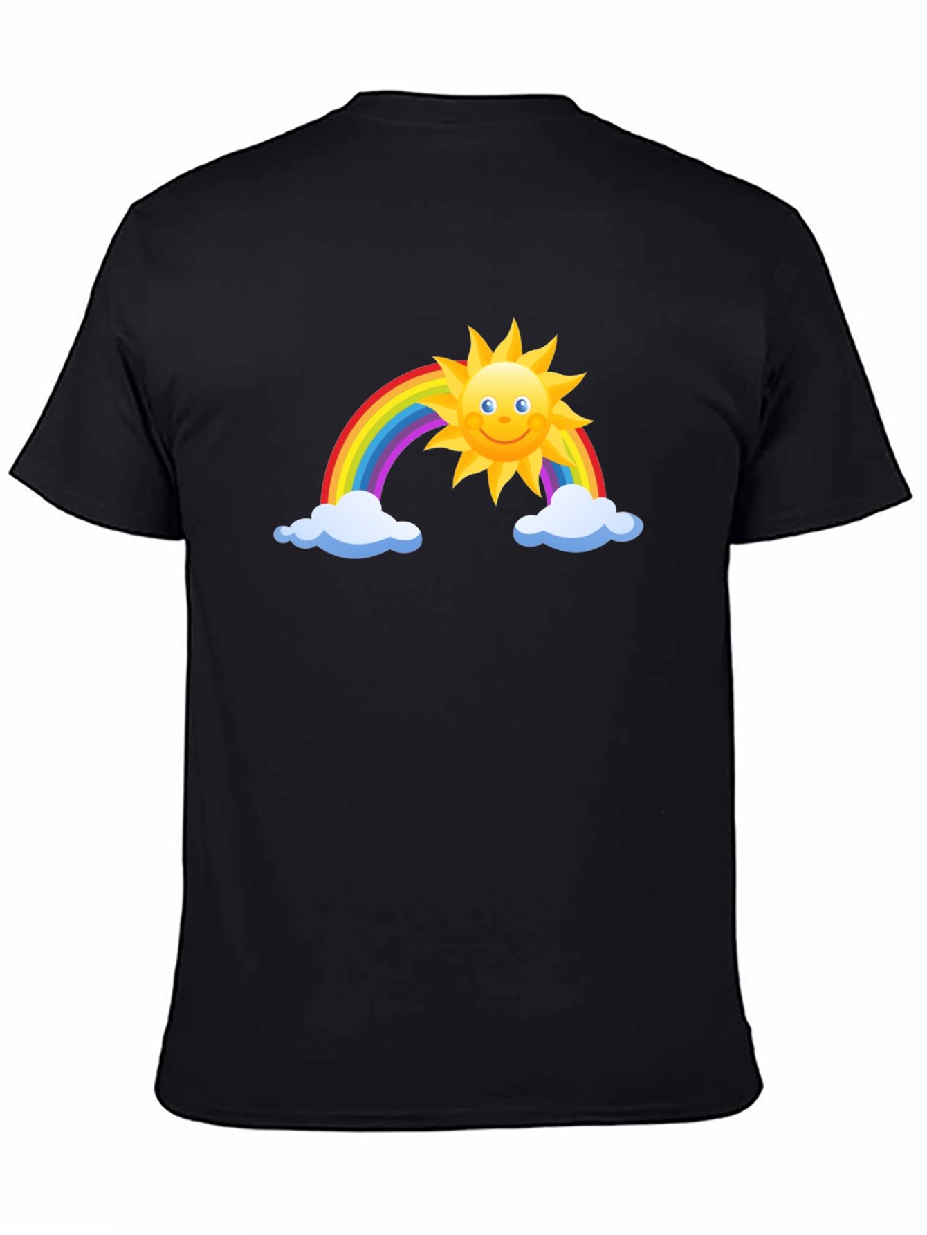 Black Rainbow Sun Graphic Black Tee view 4