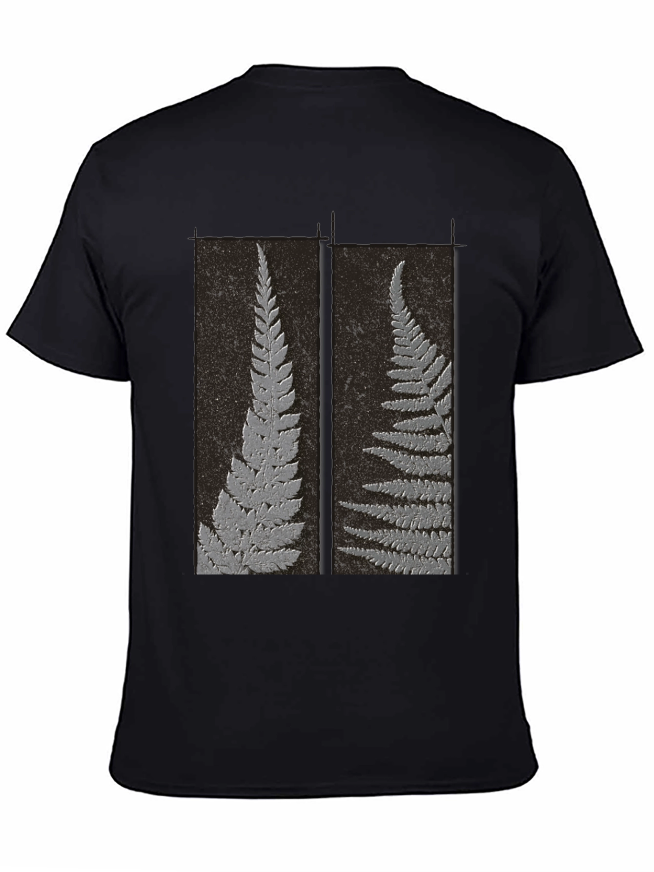 Black Fern Fossil Print Tee - Black Cotton Blend view 4