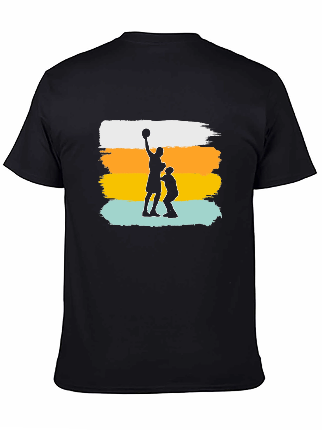 Black Basketball Silhouette T-Shirt view 4