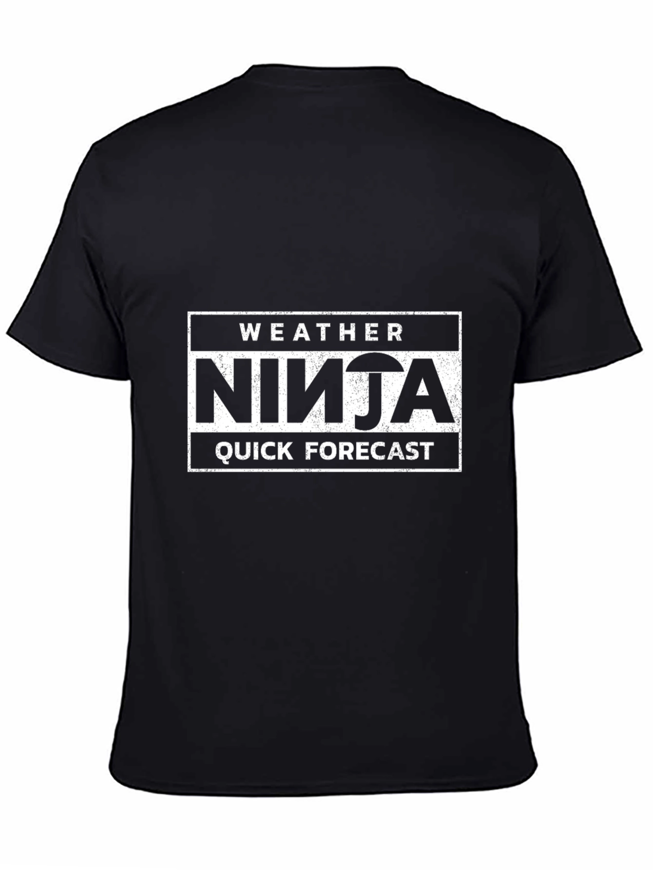 Black Weather Ninja Quick Forecast Black T-Shirt view 4