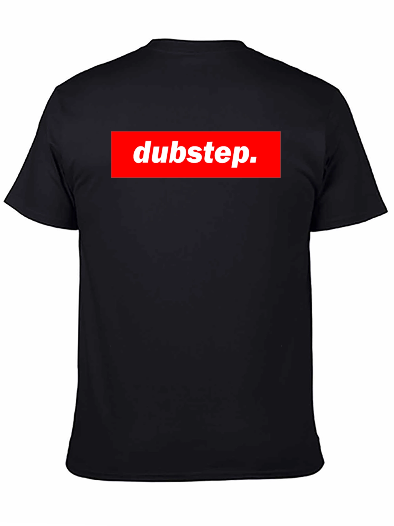 Black Dubstep Graphic Tee - Black Crew Neck T-Shirt view 4