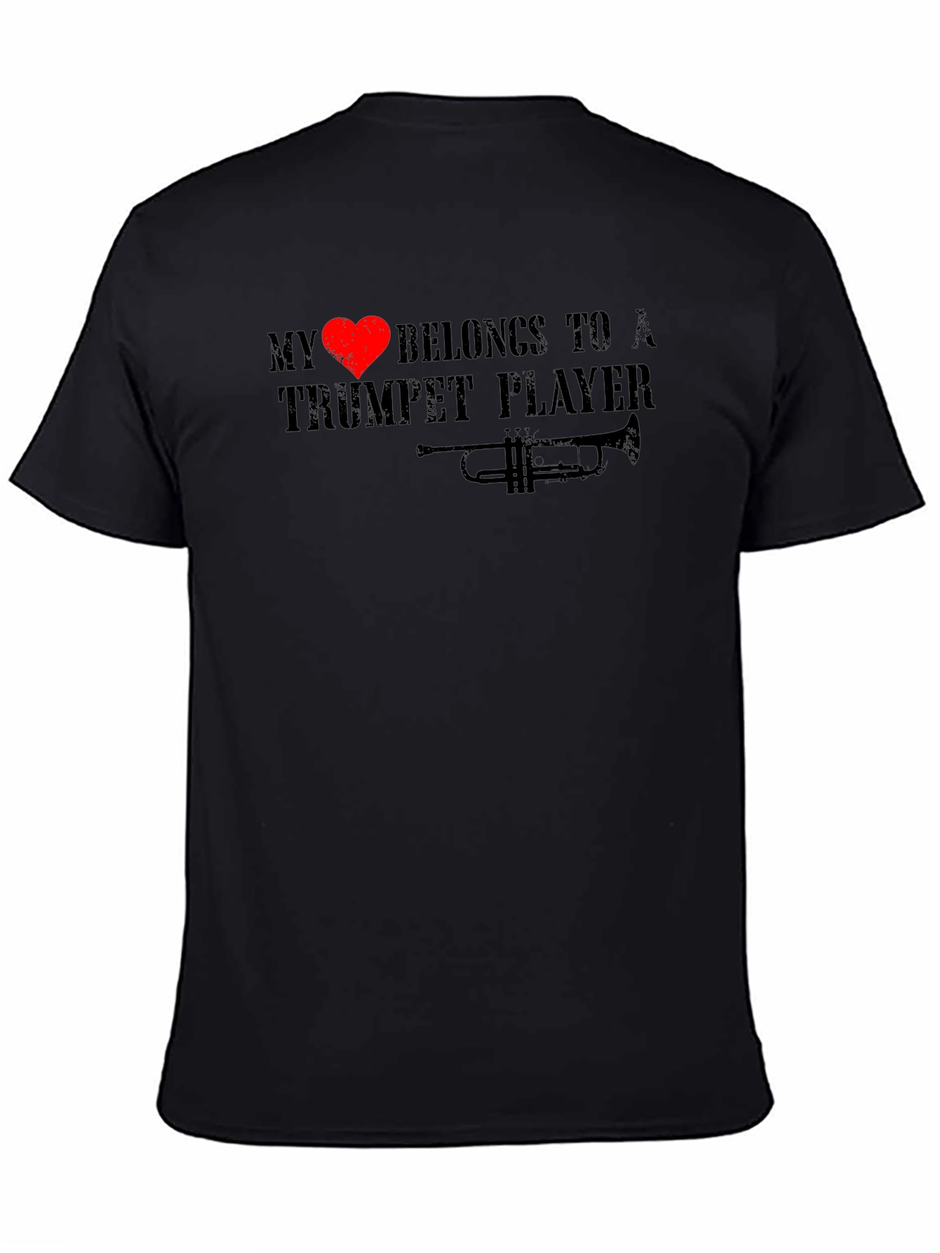 Black My Heart Belongs To A Trumpet Player T-Shirt view 4