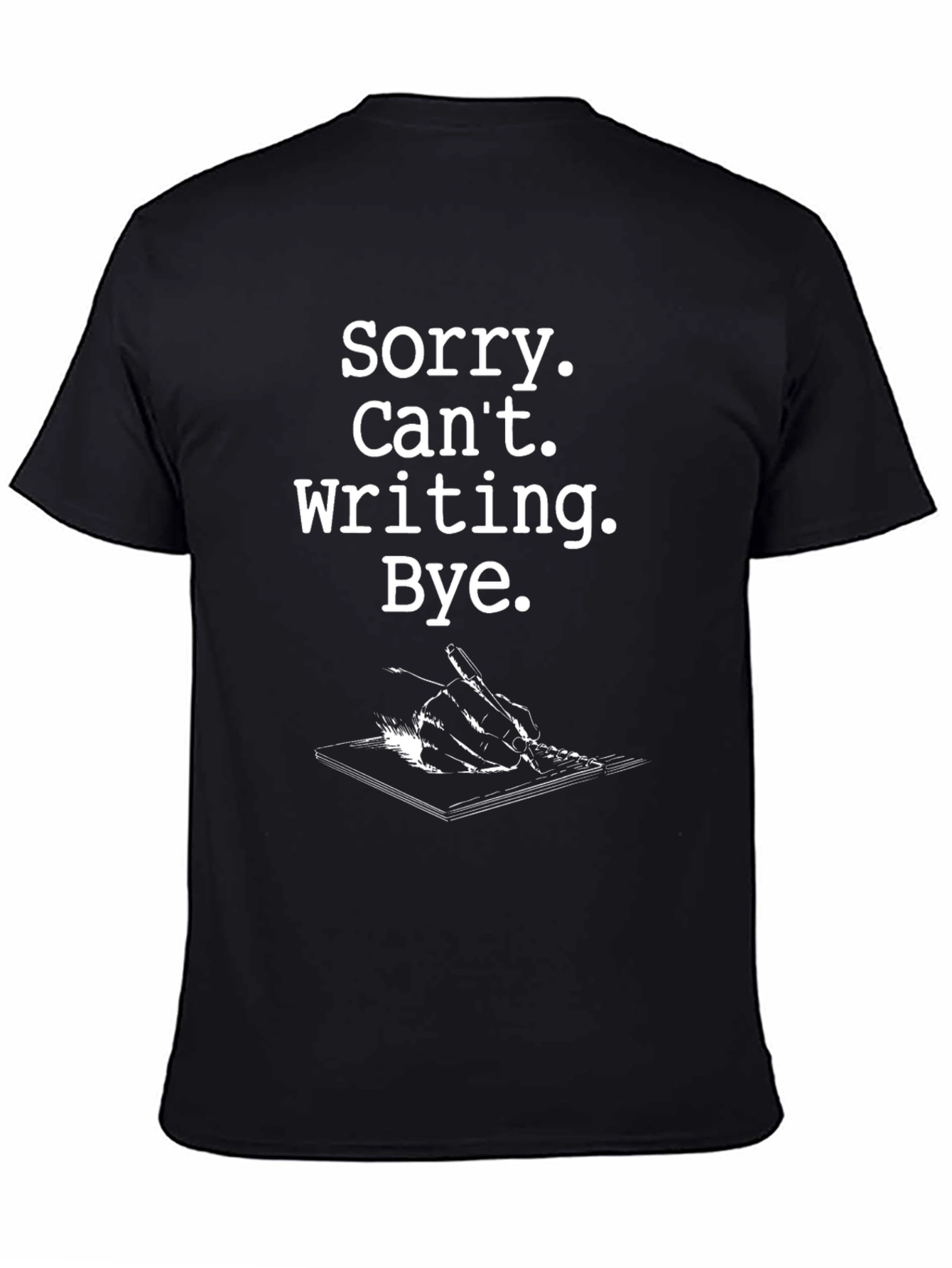 Black Sorry, Can't, Writing T-Shirt - Black view 4