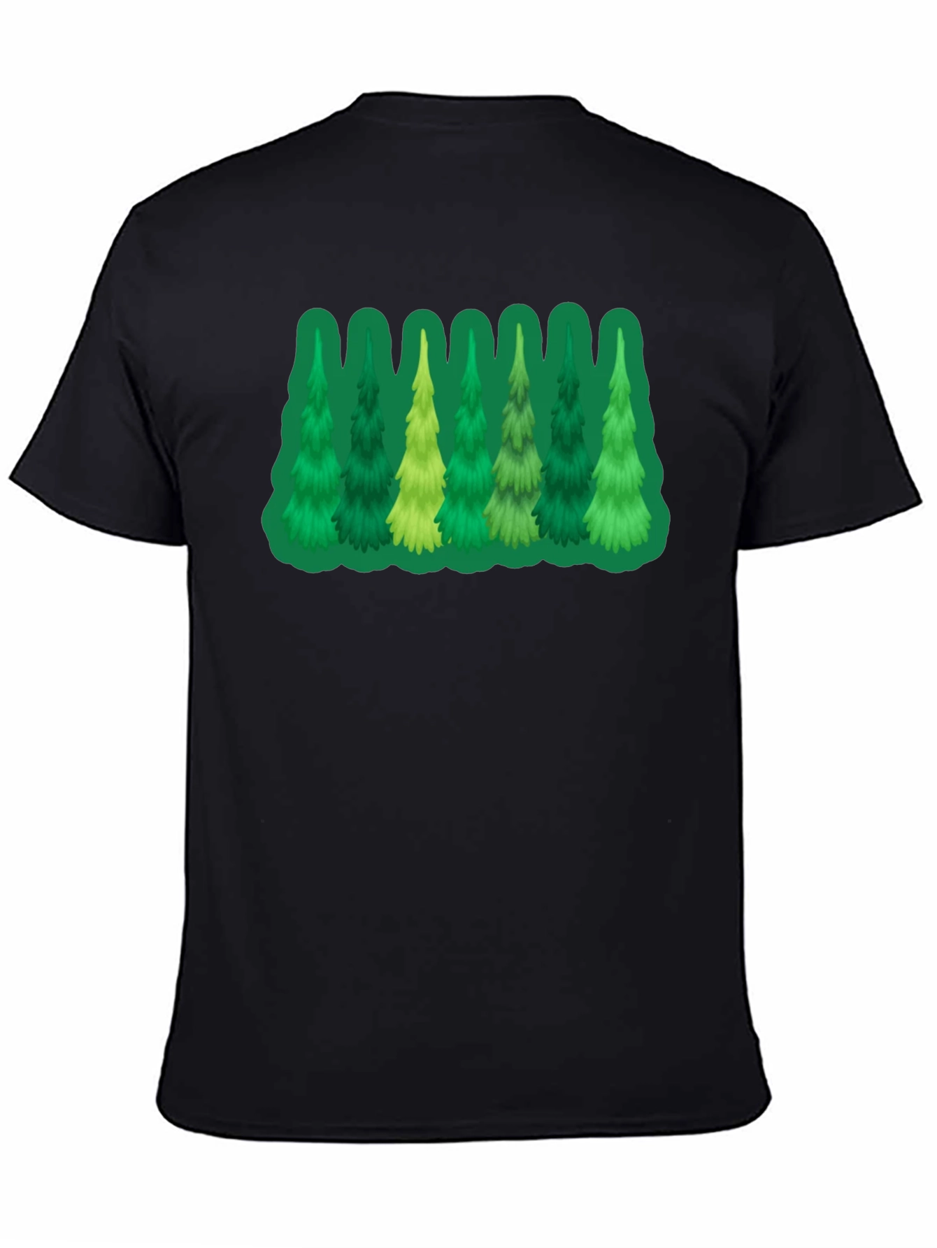 Black Evergreen Tree Graphic Black Tee view 4