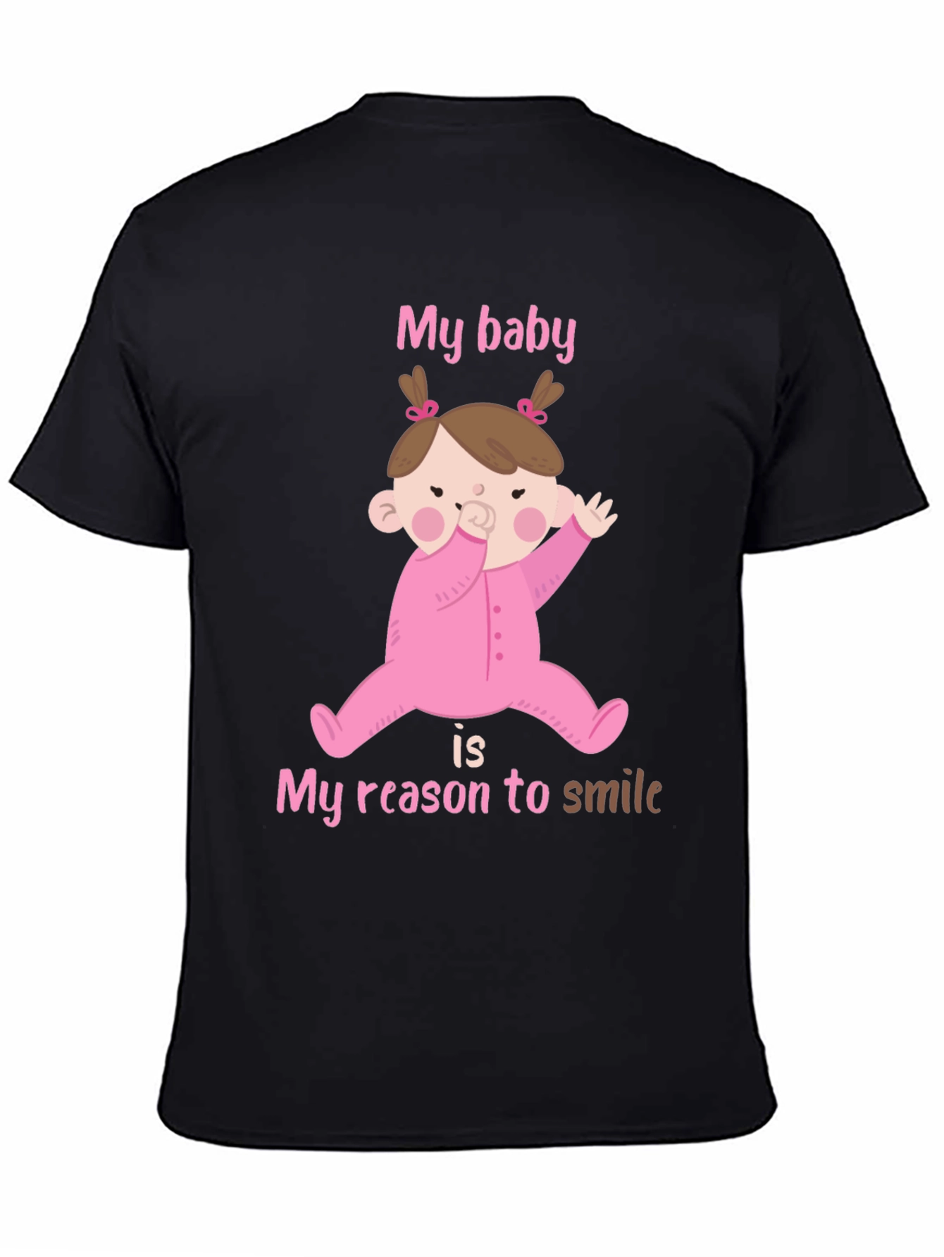 Black My Baby, My Reason To Smile T-Shirt view 4