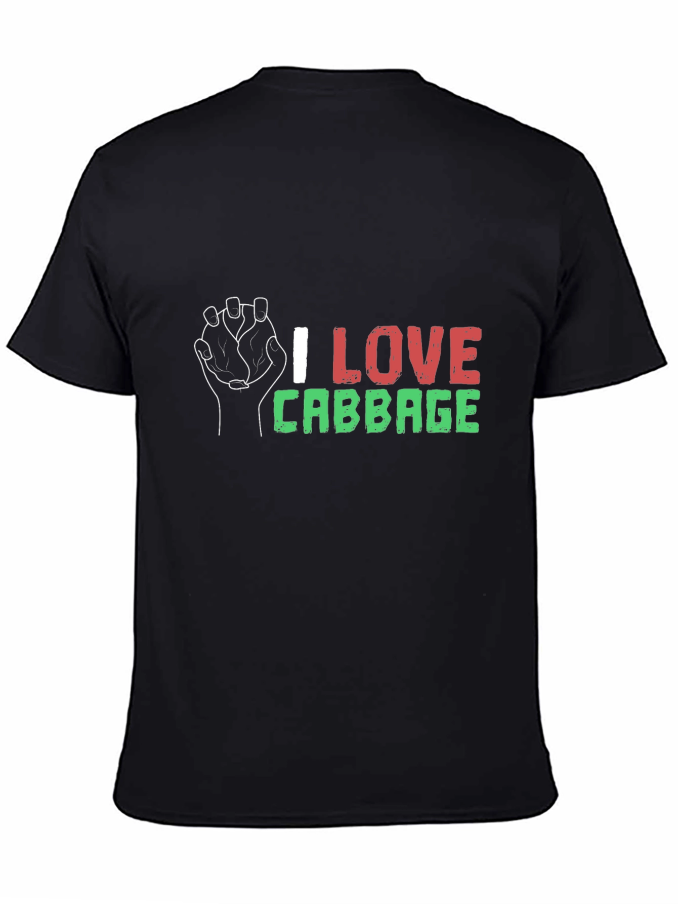 Black I Love Cabbage Graphic Tee - Black view 4