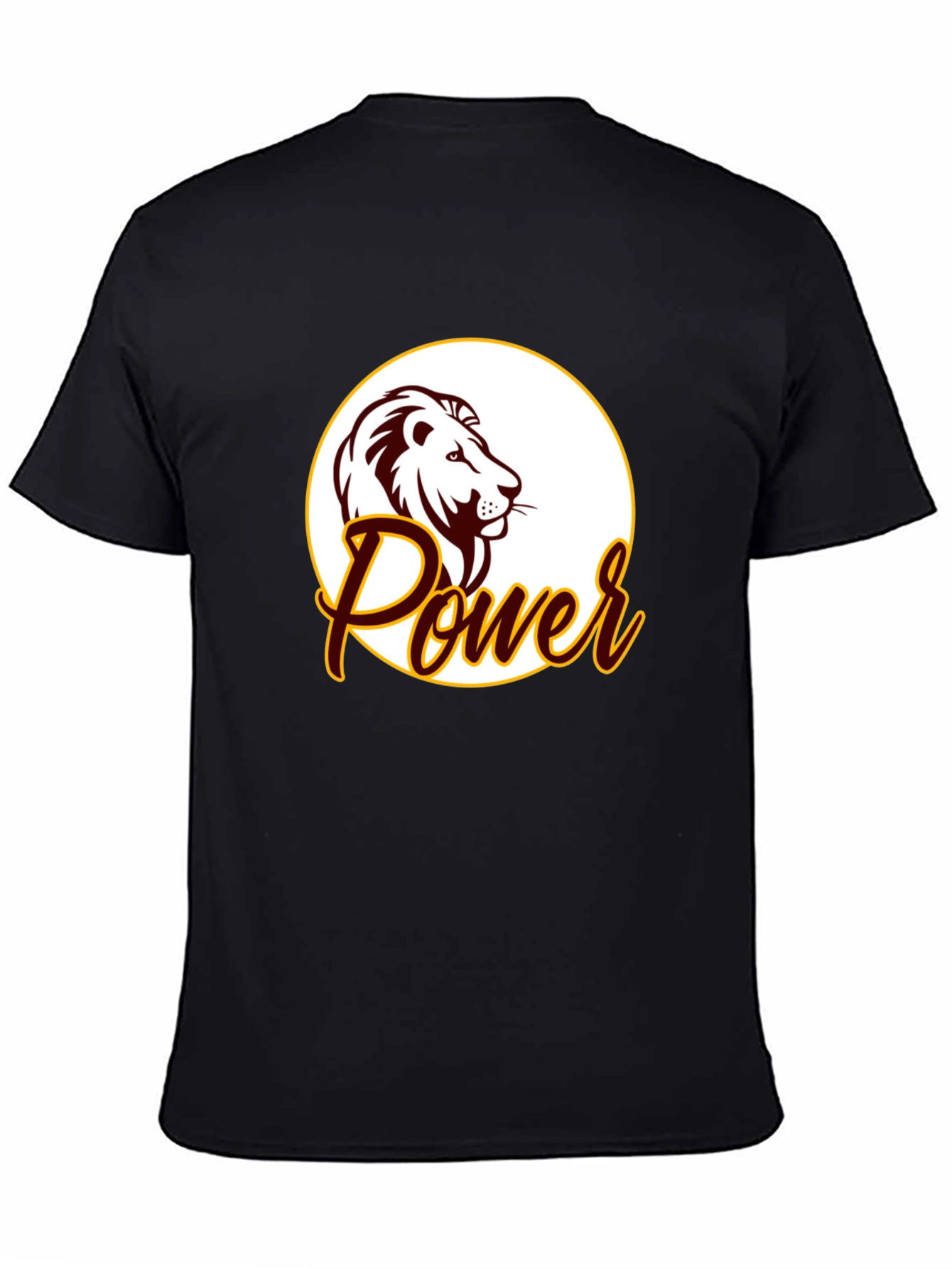 Black Power Lion Graphic Tee - Black Cotton Blend view 4