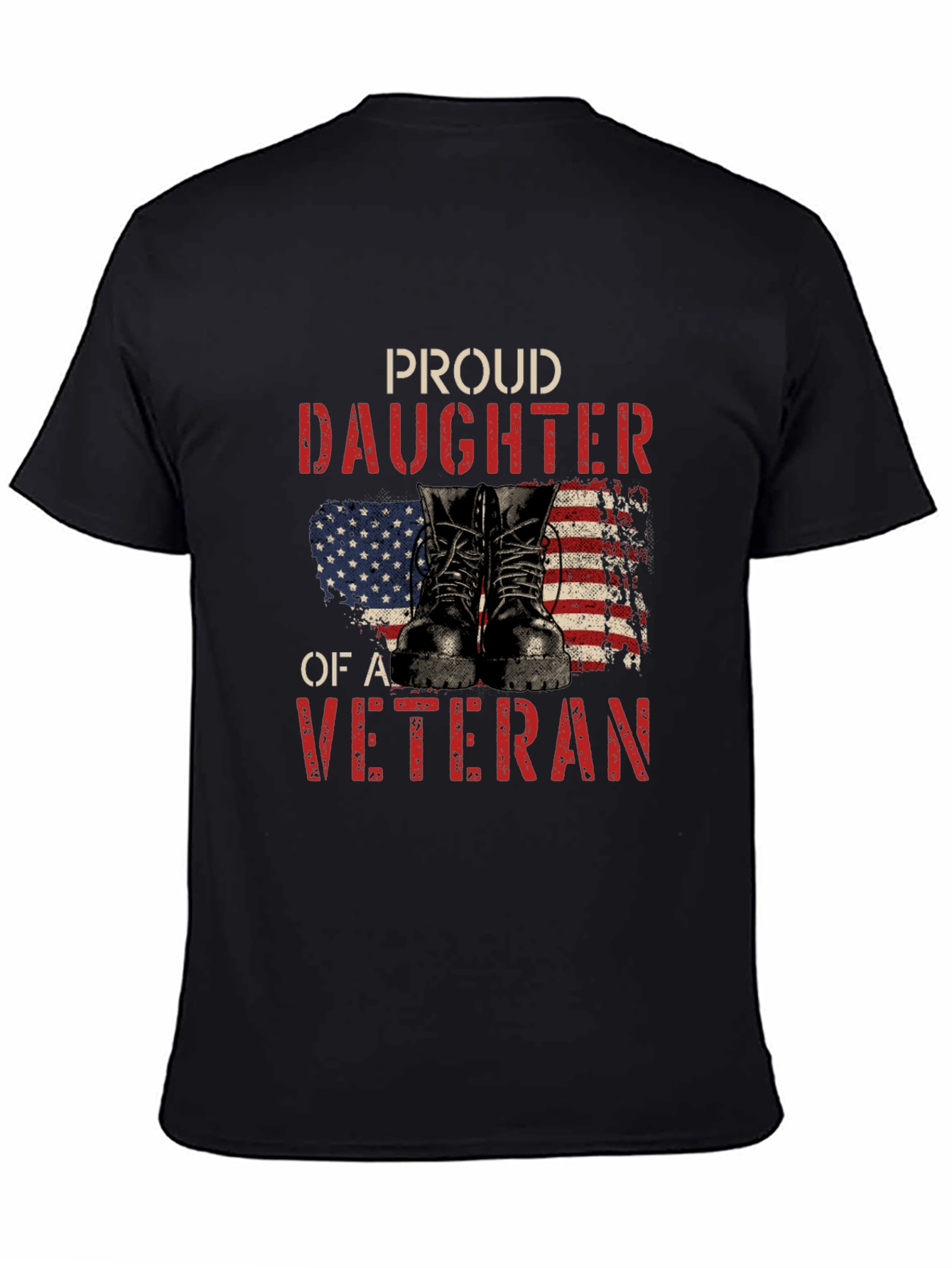 Black Proud Daughter of a Veteran Graphic Tee view 4