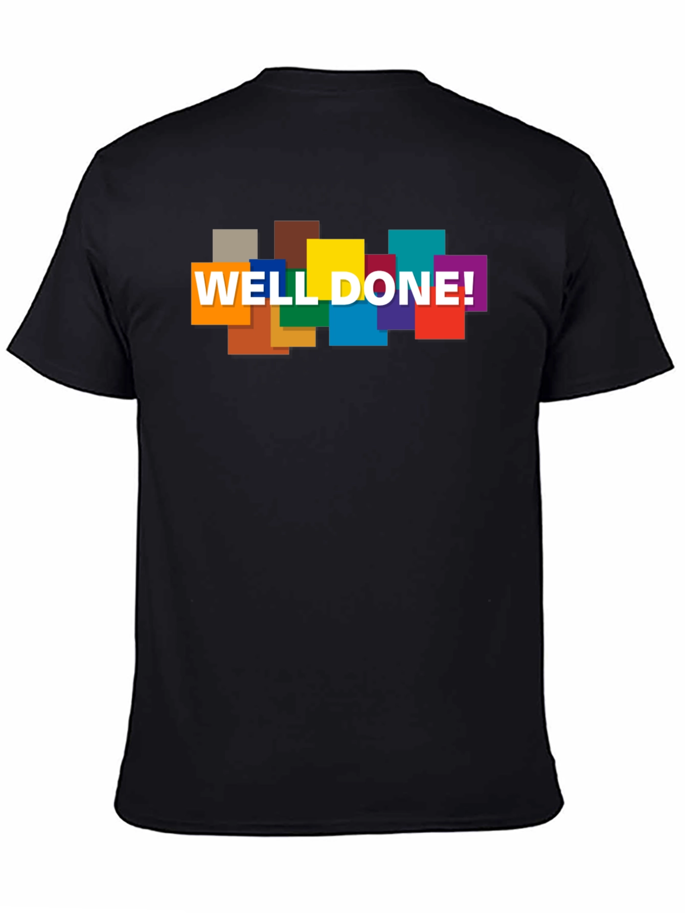 Black Well Done! Graphic Print Crew Neck T-Shirt view 4